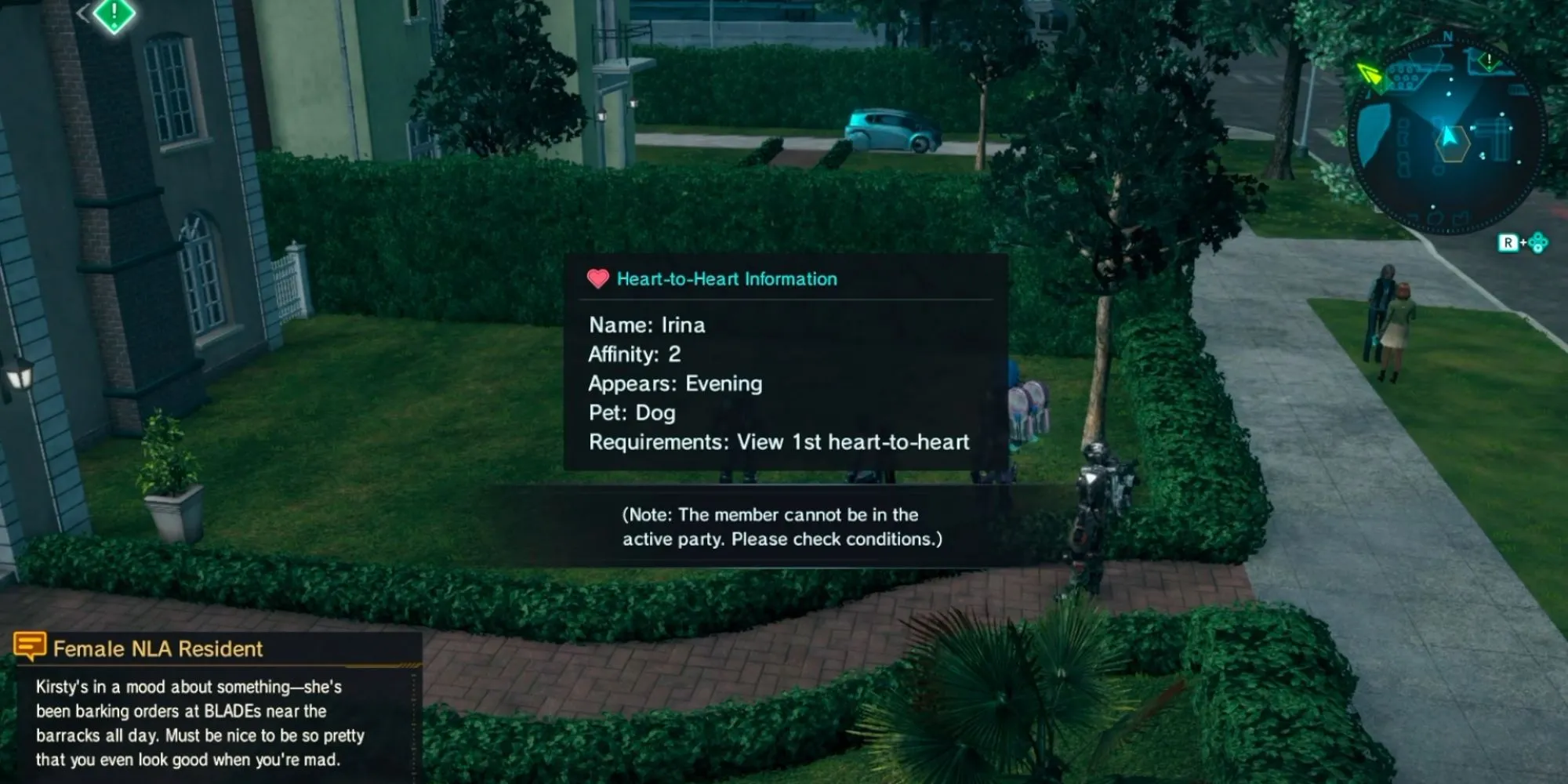 Tương tác heart-to-heart với chó Labrador trong Xenoblade Chronicles X