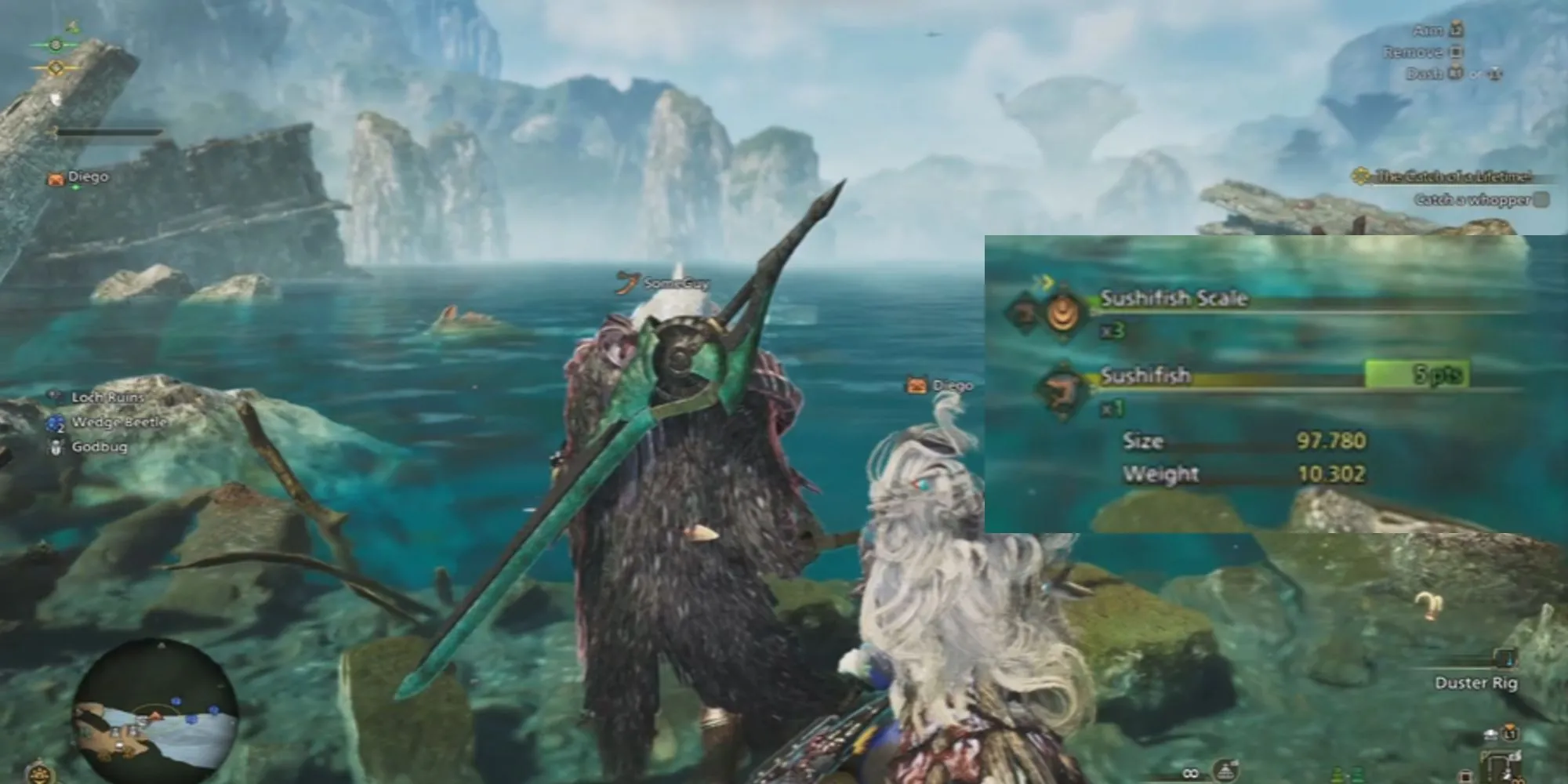 Vật phẩm và nguyên liệu nhận được từ việc câu cá trong Monster Hunter Wilds