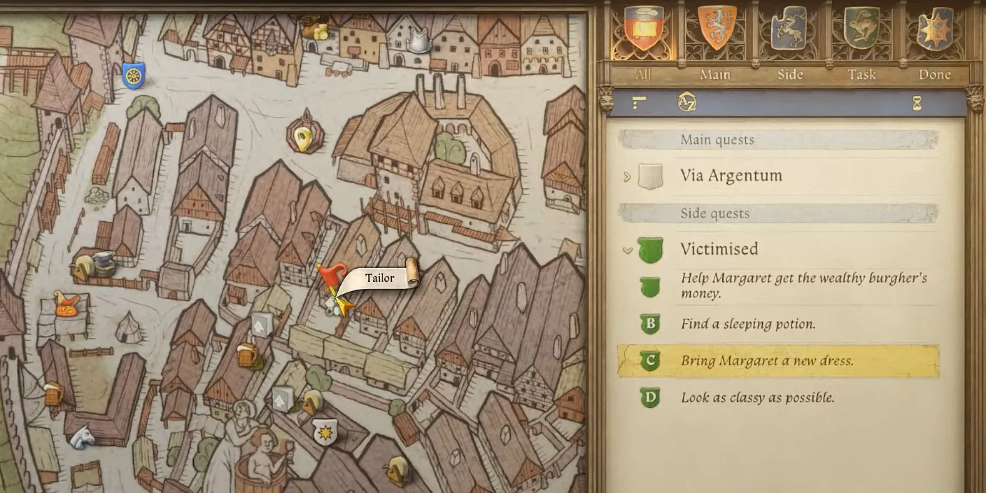 Vị trí tiệm may ở Kuttenberg để mua trang phục trong Kingdom Come Deliverance 2