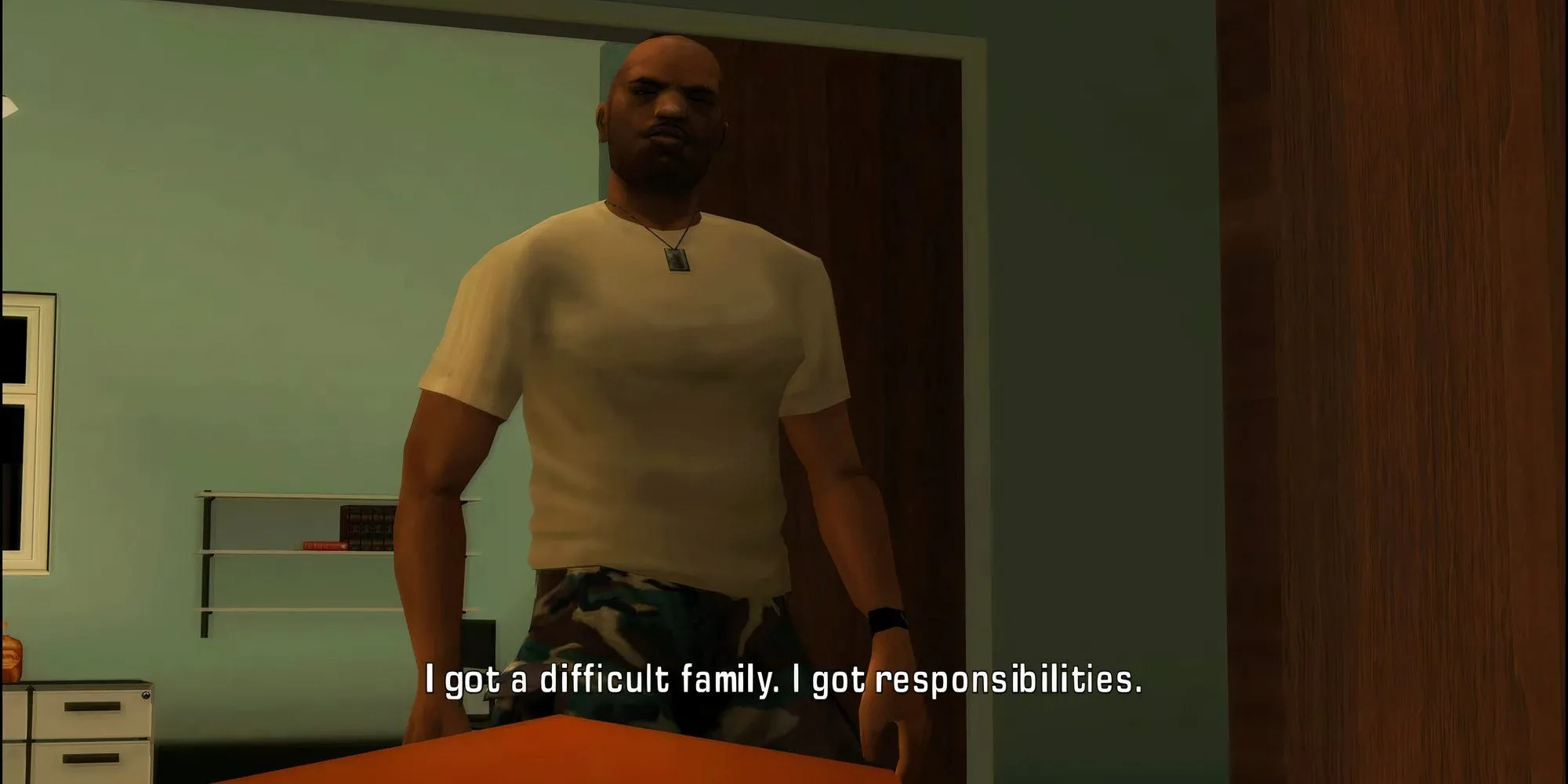 Victor Vance, nhân vật chính của GTA Vice City Stories, trong một tạo hình đứng thẳng