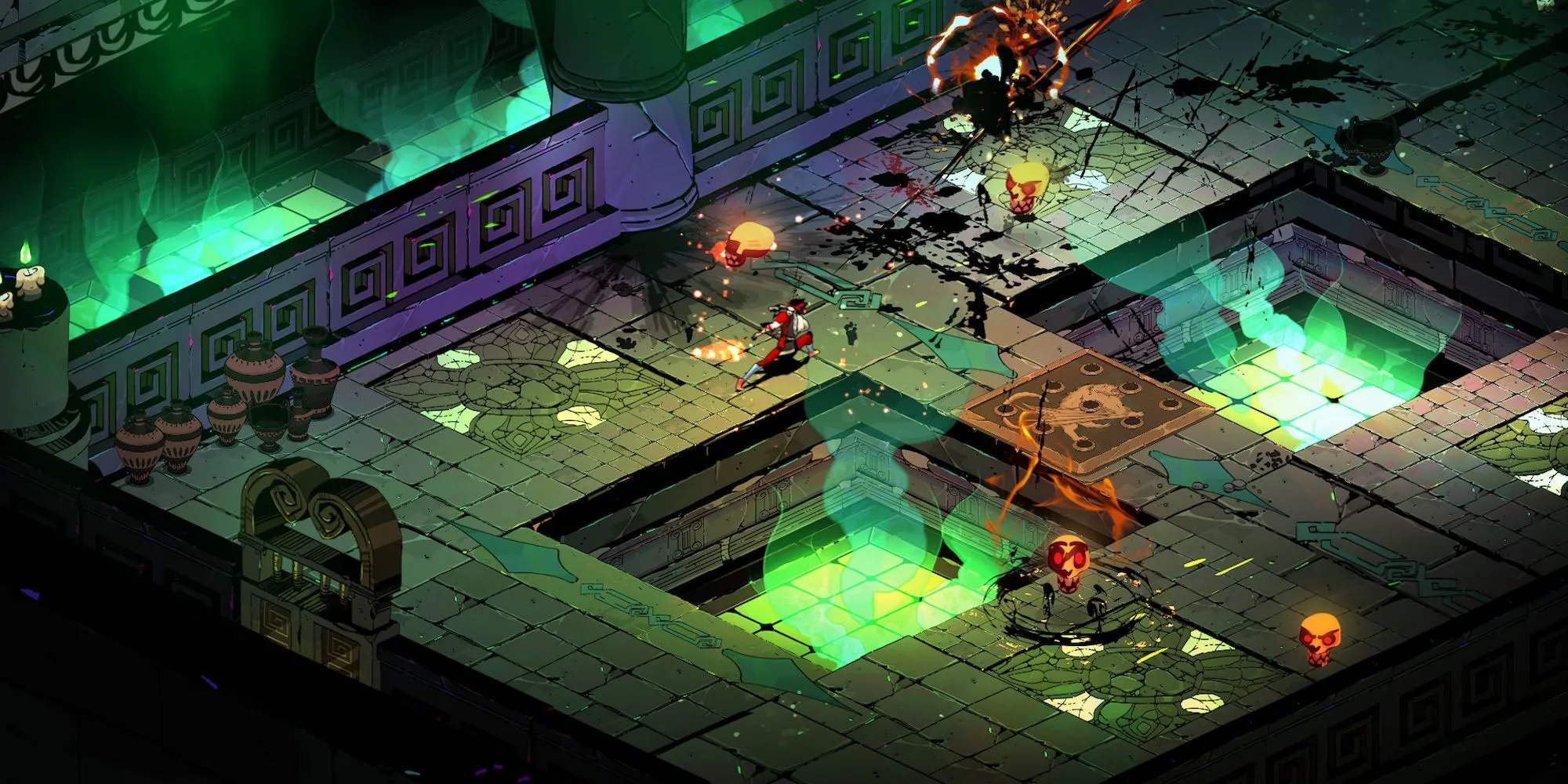 Zagreus chiến đấu trong Hades với sự trợ giúp của các vị thần Olympus