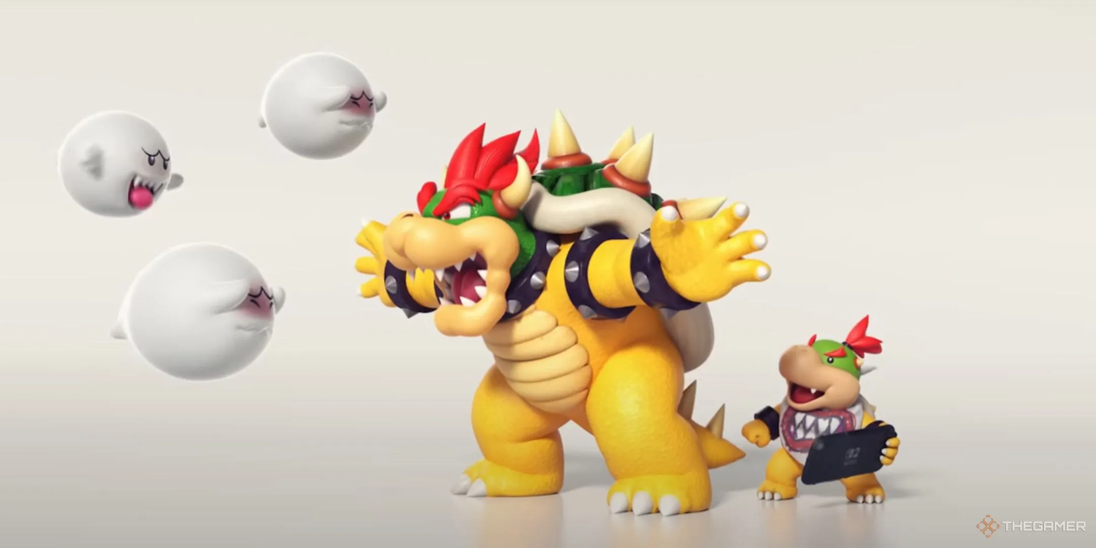 Bowser ngăn chặn những hình tượng ma Boo, minh họa cho tính năng báo cáo người chơi trong GameChat Nintendo Switch 2.