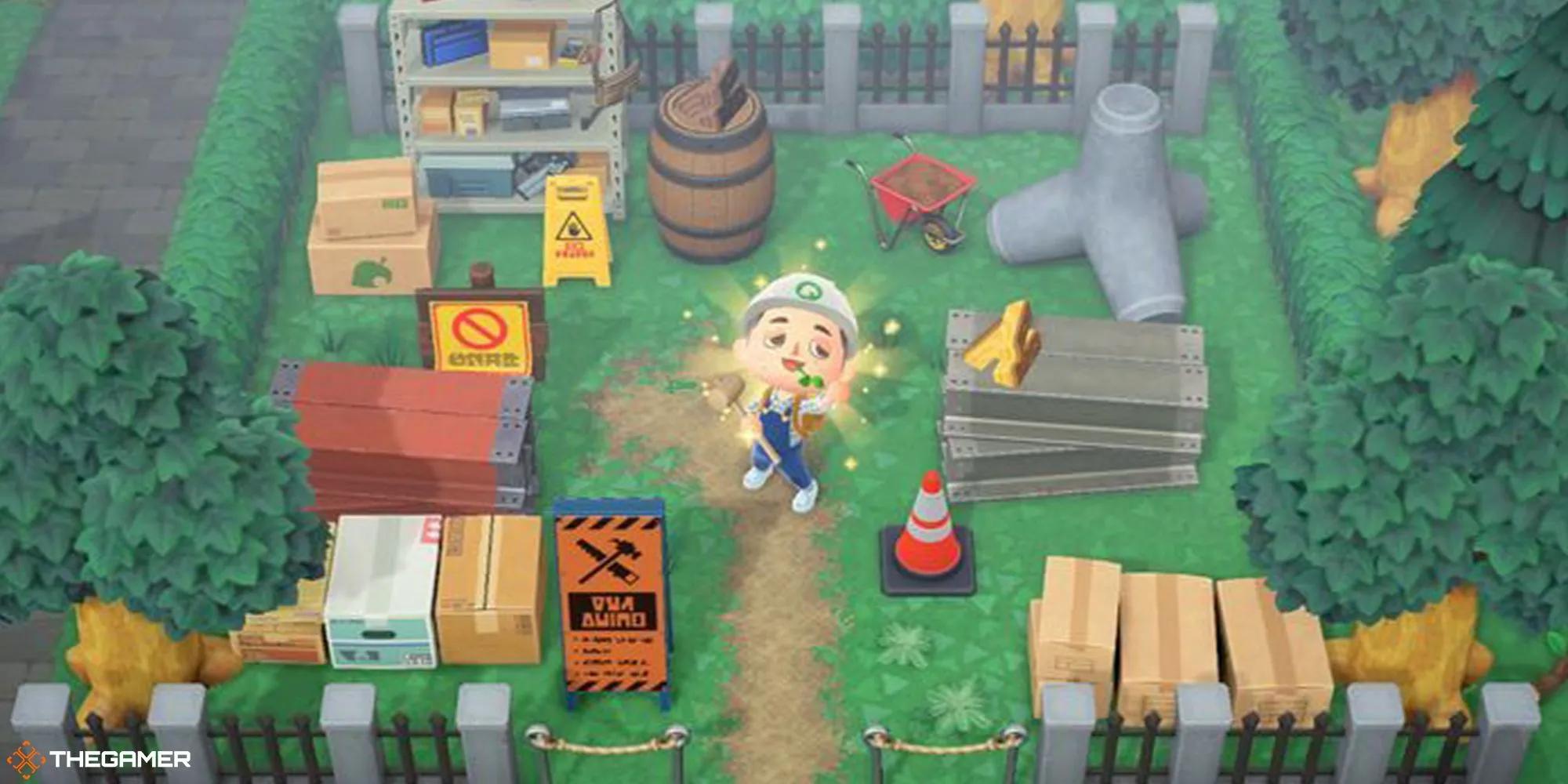Khu vực thi công gần sân bay trong Animal Crossing New Horizons.