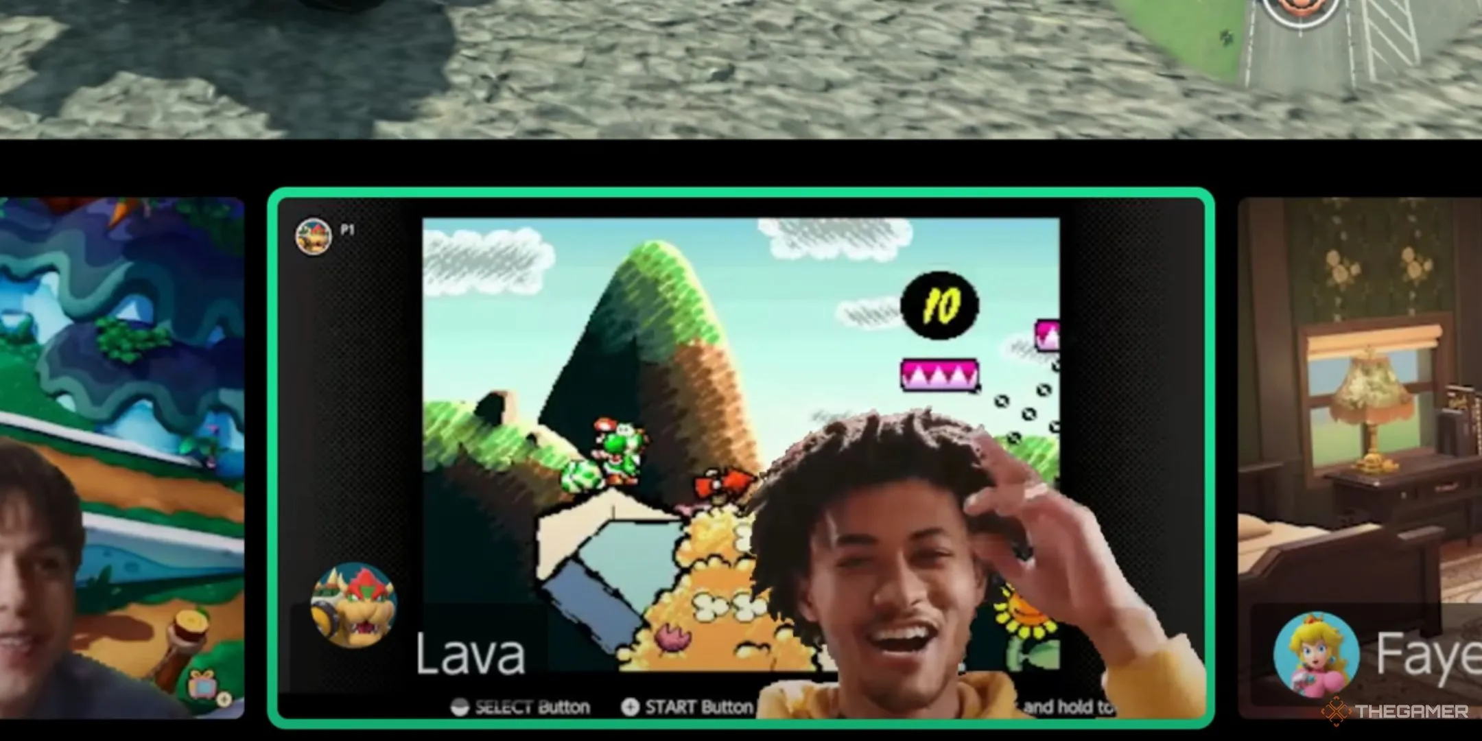 Người đàn ông sử dụng tính năng video call của GameChat trên Nintendo Switch 2.