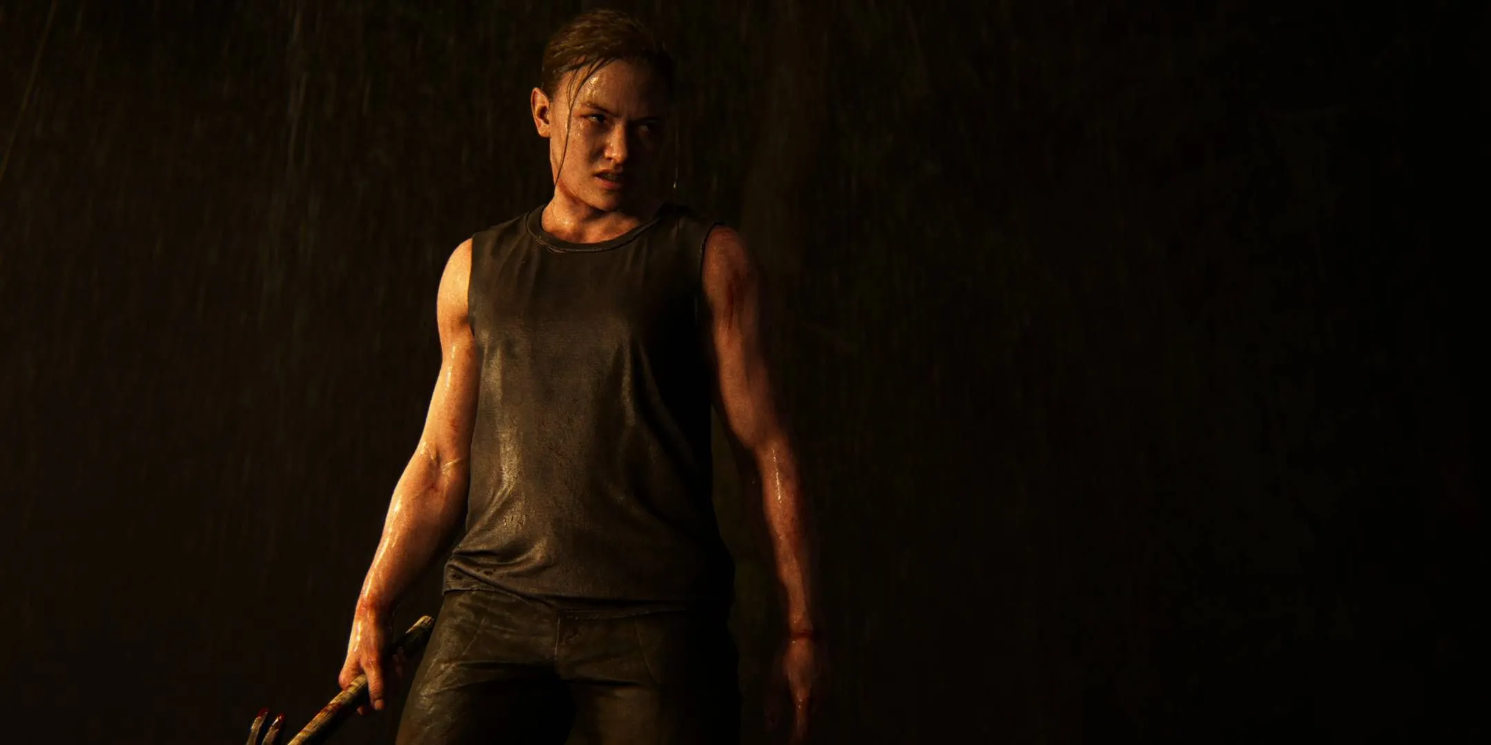 Abby cầm búa với vẻ mặt dữ dội trong The Last of Us Part 2