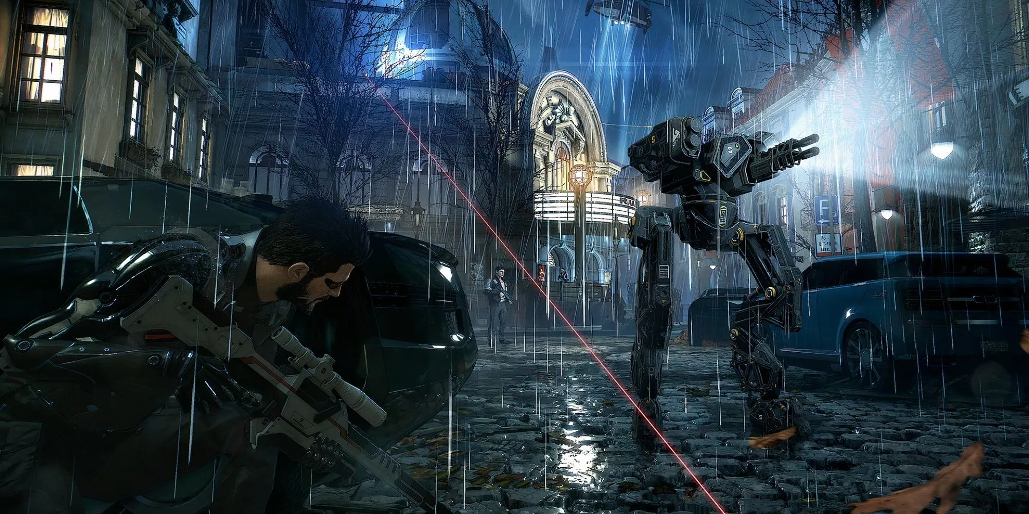 Adam Jensen ẩn nấp trong Deus Ex Mankind Divided