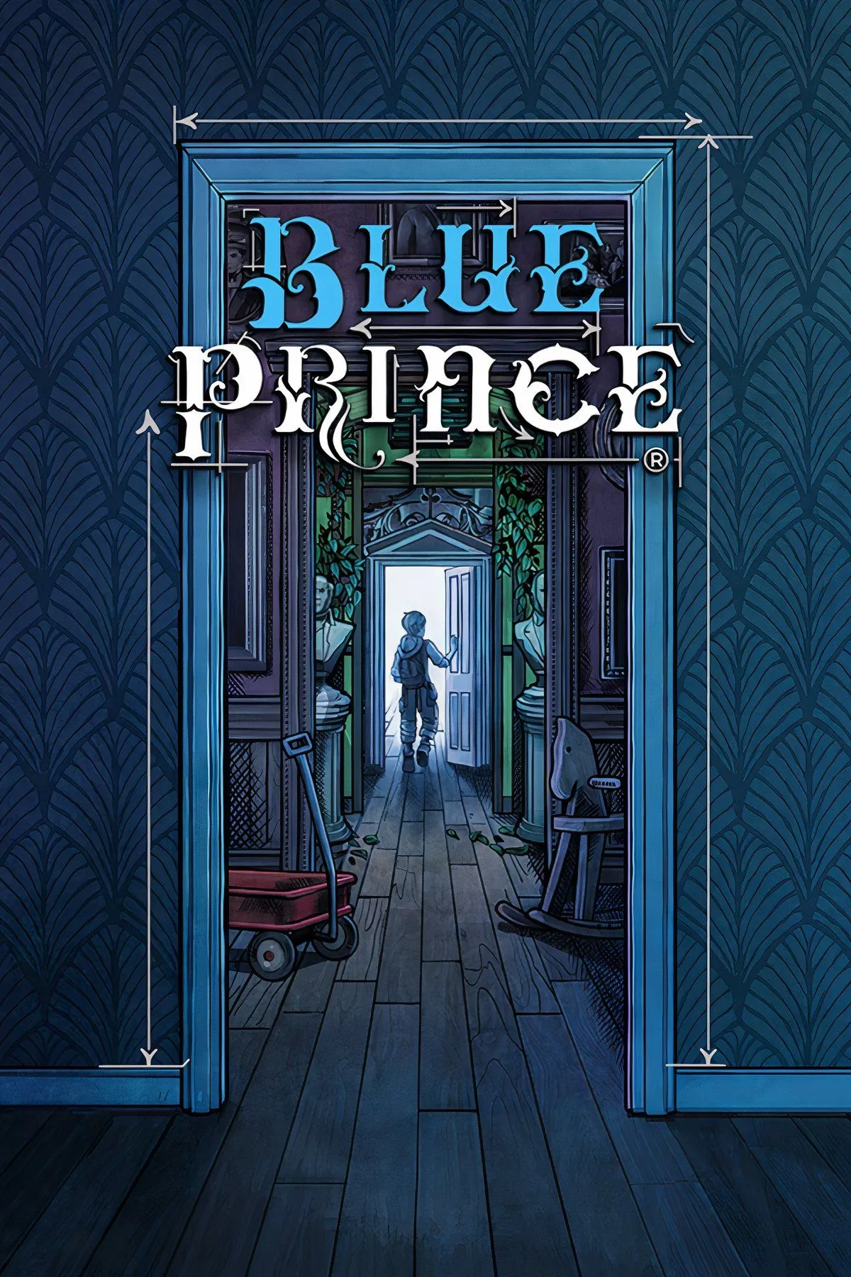 Ảnh bìa trang tag Blue Prince, thể hiện lối chơi giải đố