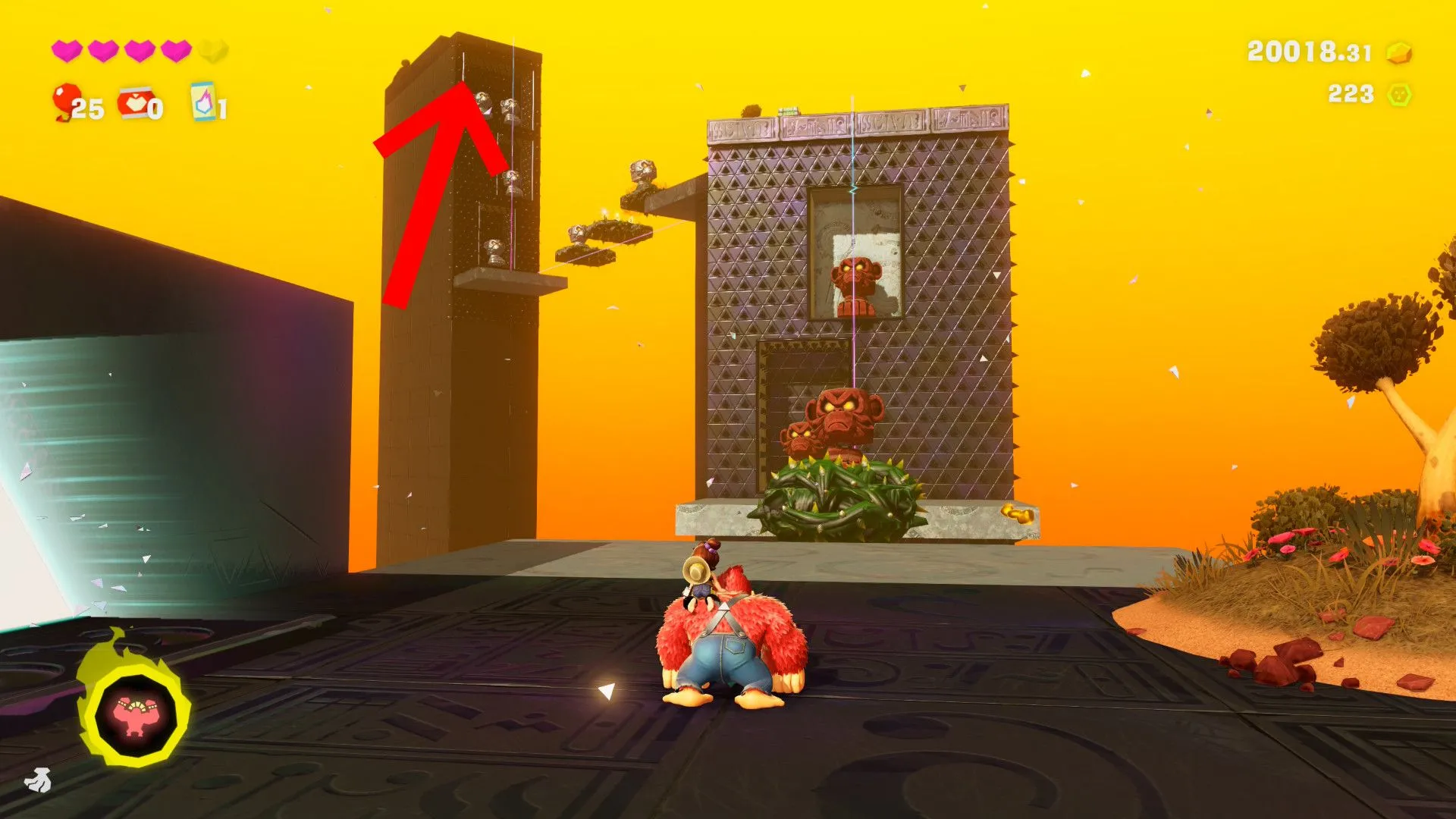 Banandium Gem cuối cùng xuất hiện tại lối thoát màn Stompy Ascent của Donkey Kong Bananza, đòi hỏi kỹ thuật cao