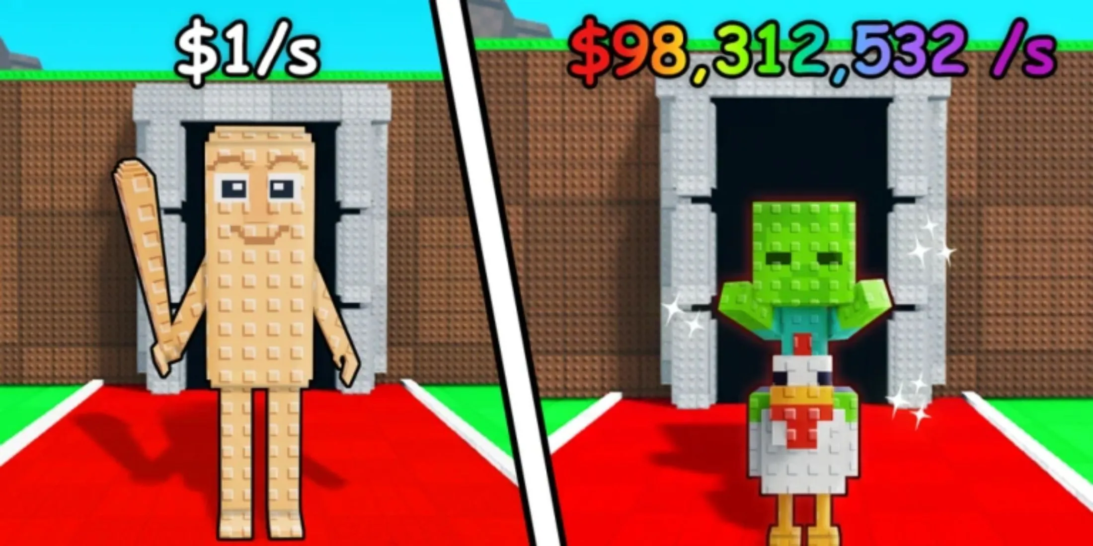 Các nhân vật meme đa dạng trong tựa game Steal a Meme trên nền tảng Roblox, thể hiện sự phong phú của tài nguyên số.