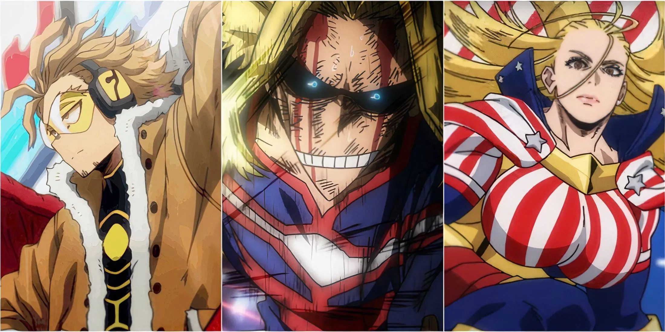 Các Pro Hero hàng đầu như Hawks, All Might, Star and Stripes trong My Hero Academia, tương phản với những anh hùng thầm lặng