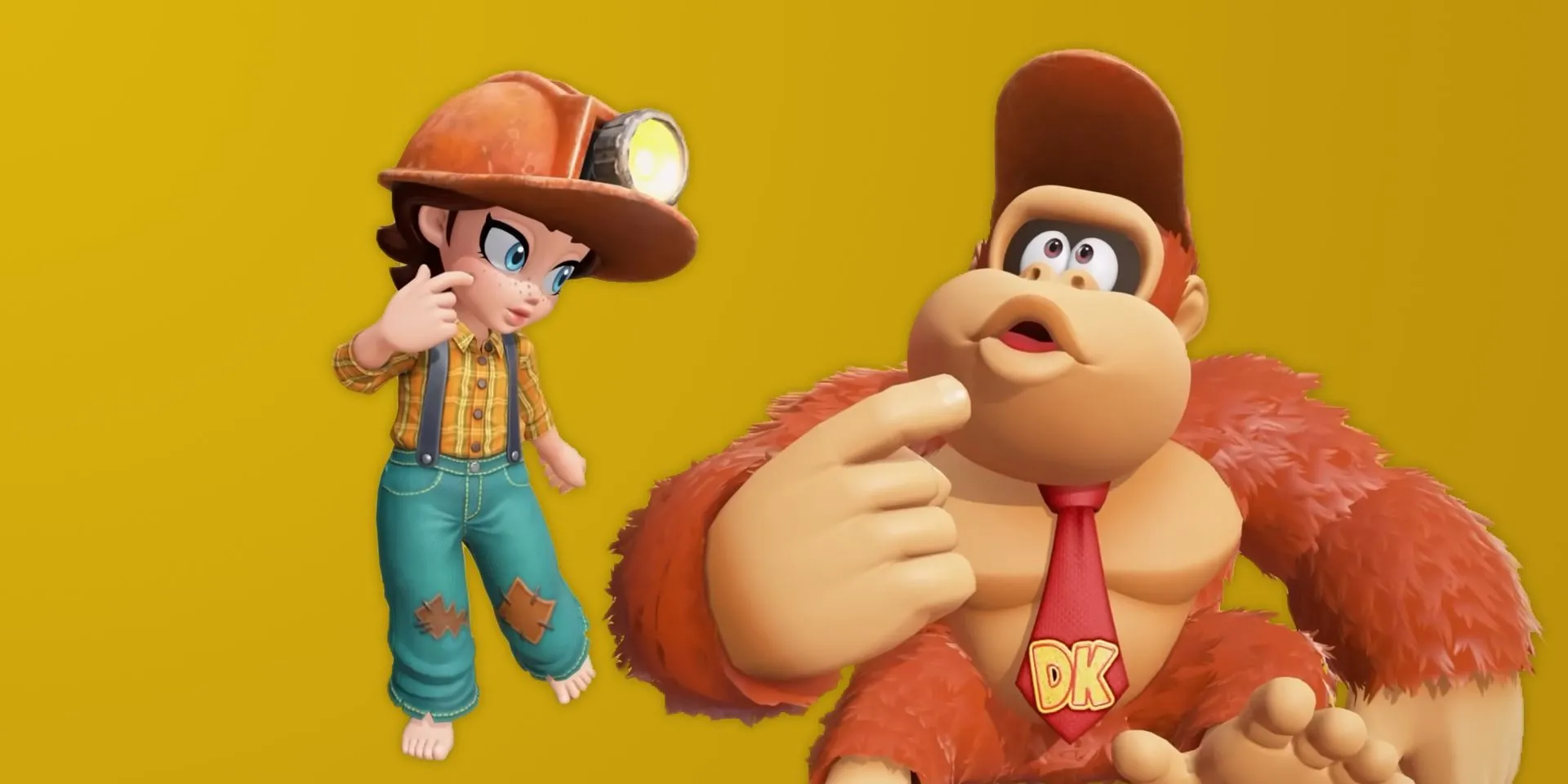 Các trang phục khai thác mới dành cho DK và Pauline sau khi hoàn thành Donkey Kong Bananza, nâng cao hiệu suất thu thập tài nguyên.