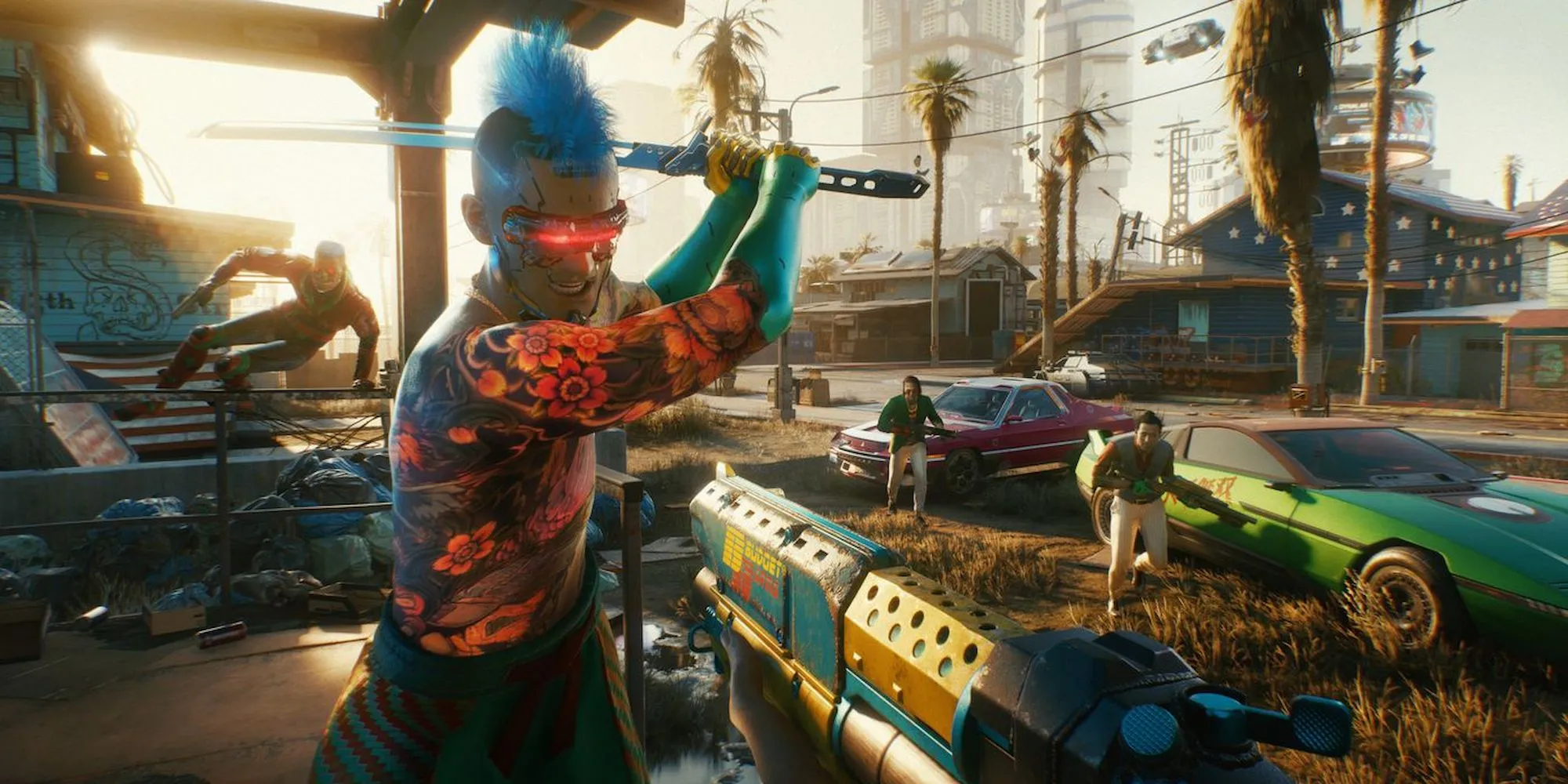Cảnh chiến đấu trong Cyberpunk 2077