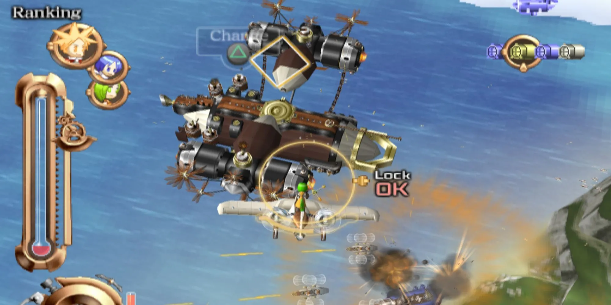 Cảnh máy bay chiến đấu trên không trong game mô phỏng bay Skygunner