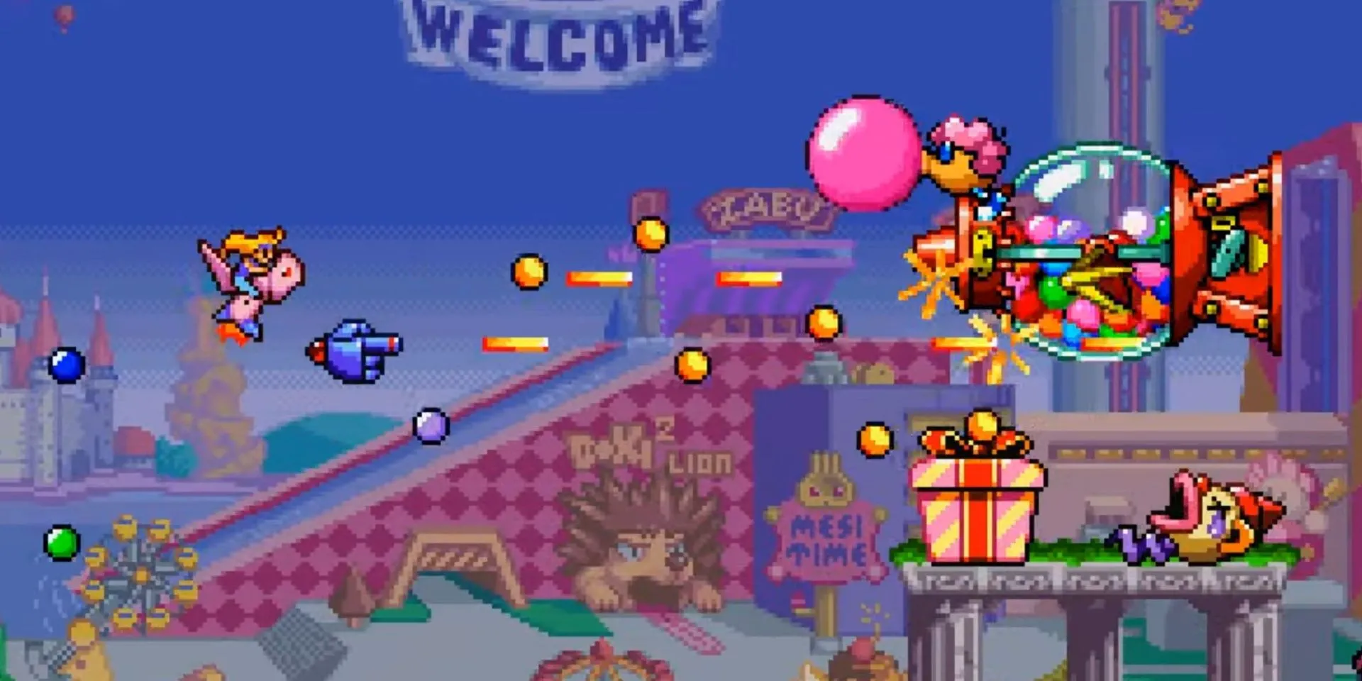 Cảnh người chơi bắn kẻ địch trong game Harmful Park