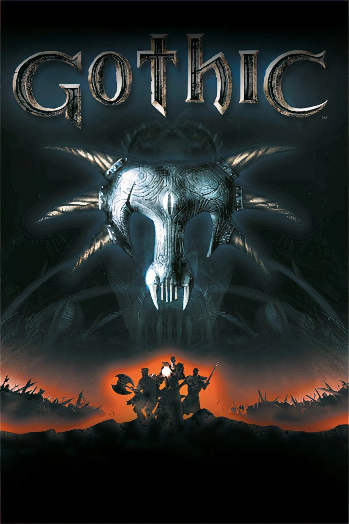 Cảnh trong game Gothic, minh họa thế giới mở khắc nghiệt và lối chơi phi tuyến tính mà người chơi phải tự mình khám phá.