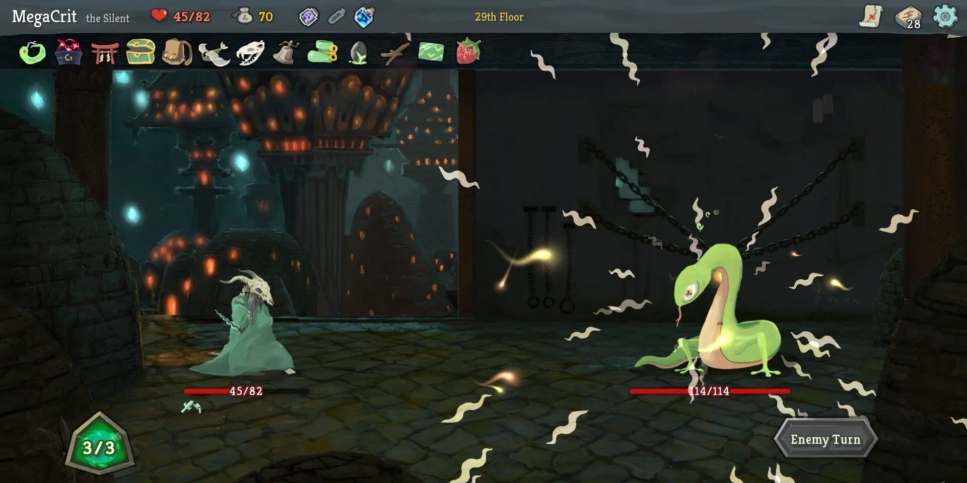 Chiến đấu với rắn khổng lồ trong Slay the Spire