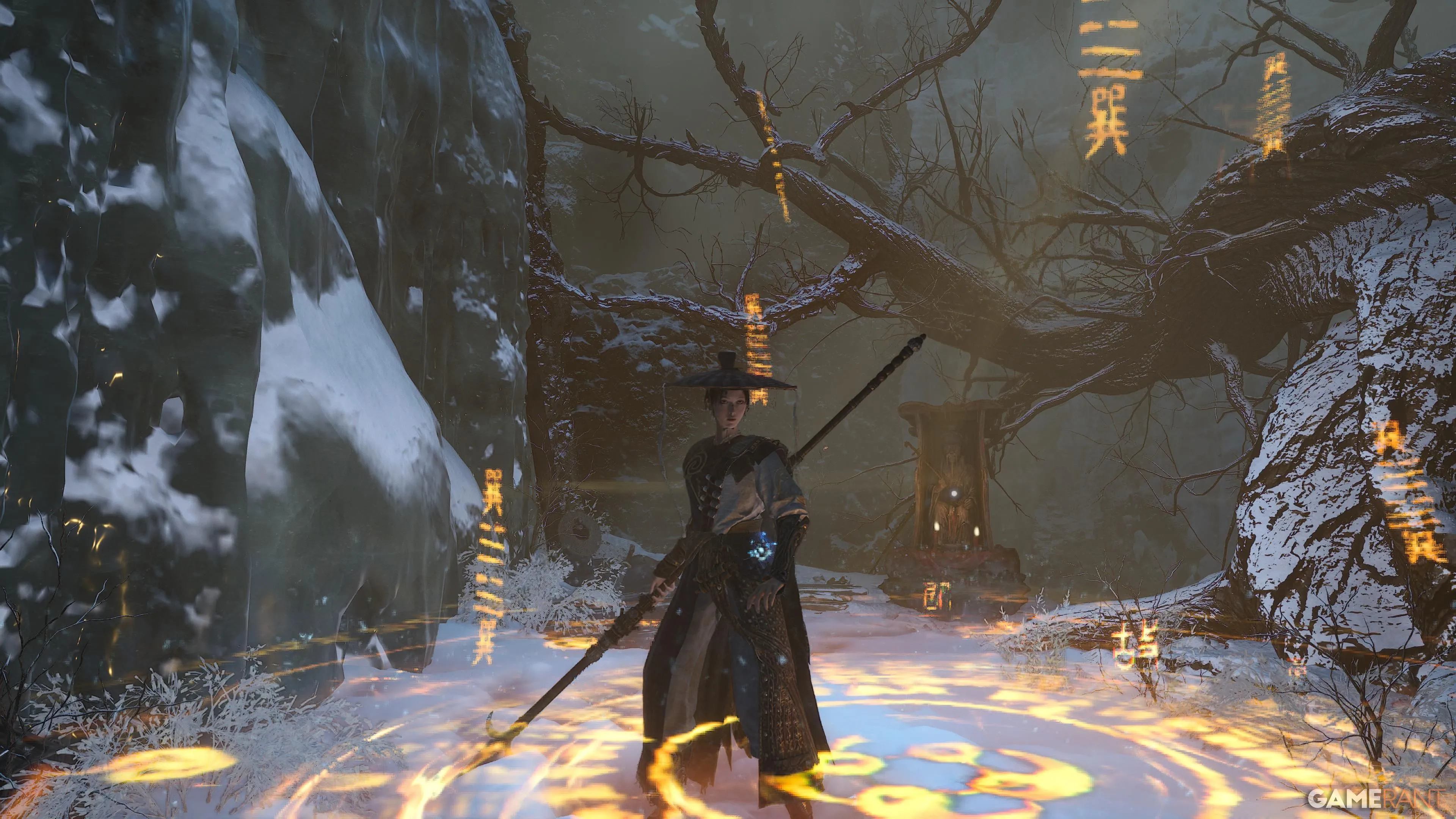Cửa bí ẩn trong Wuchang Fallen Feathers tại khu vực Hillswatch, với hai lựa chọn định mệnh dành cho người chơi.