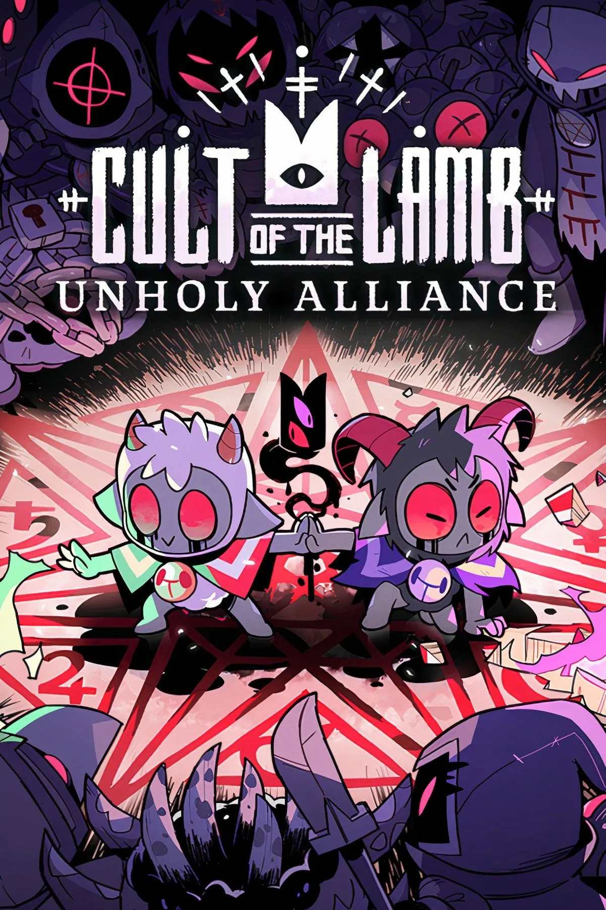 Cult of the Lamb chú cừu đang chỉ huy các tín đồ trong ngôi đền