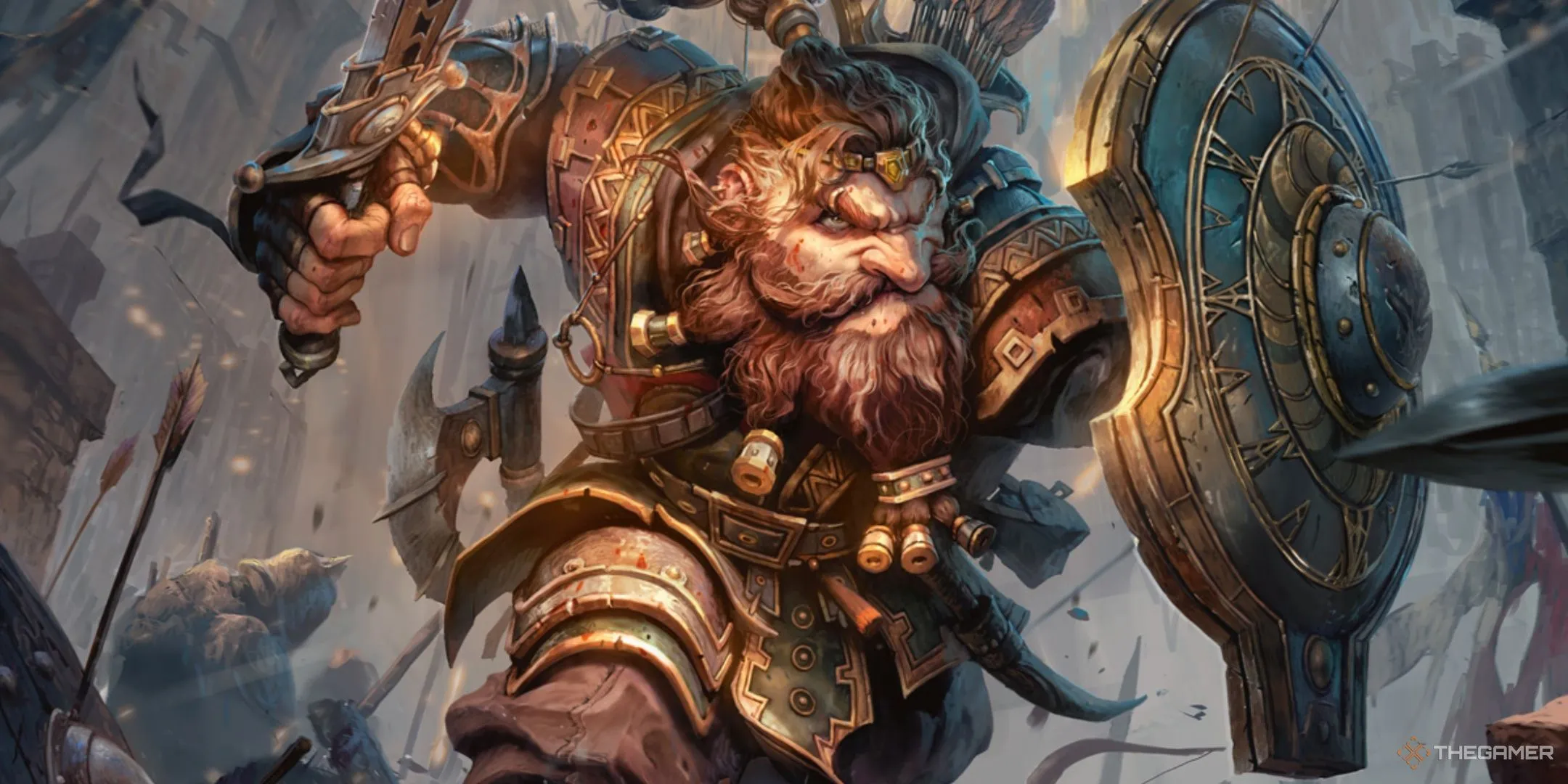 Cung thủ Arcane Archer Fighter người lùn trong D&amp;D, kết hợp kỹ năng chiến đấu với phép thuật tấn công tầm xa.