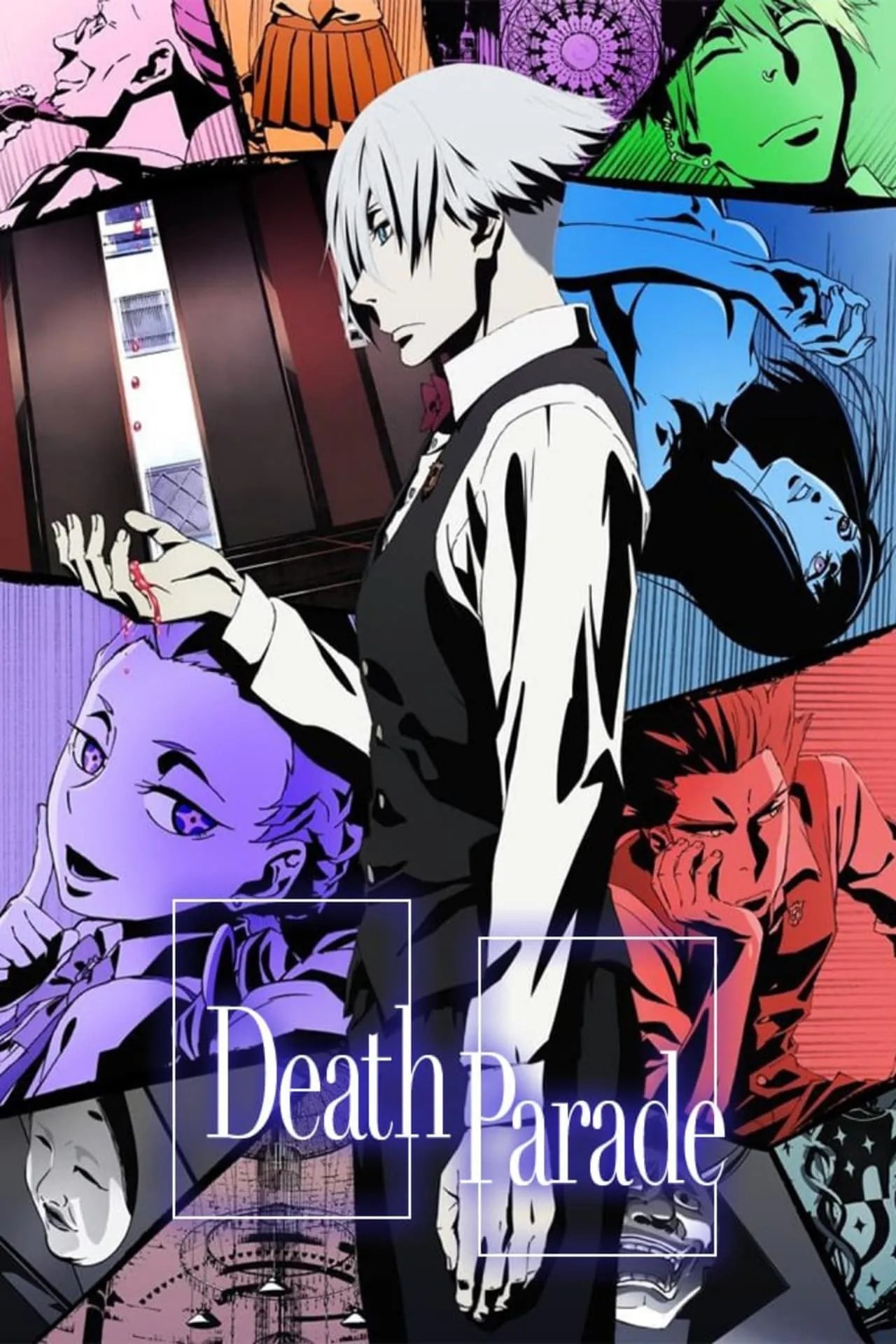 Decim, trọng tài của Death Parade, với ánh mắt lạnh lùng