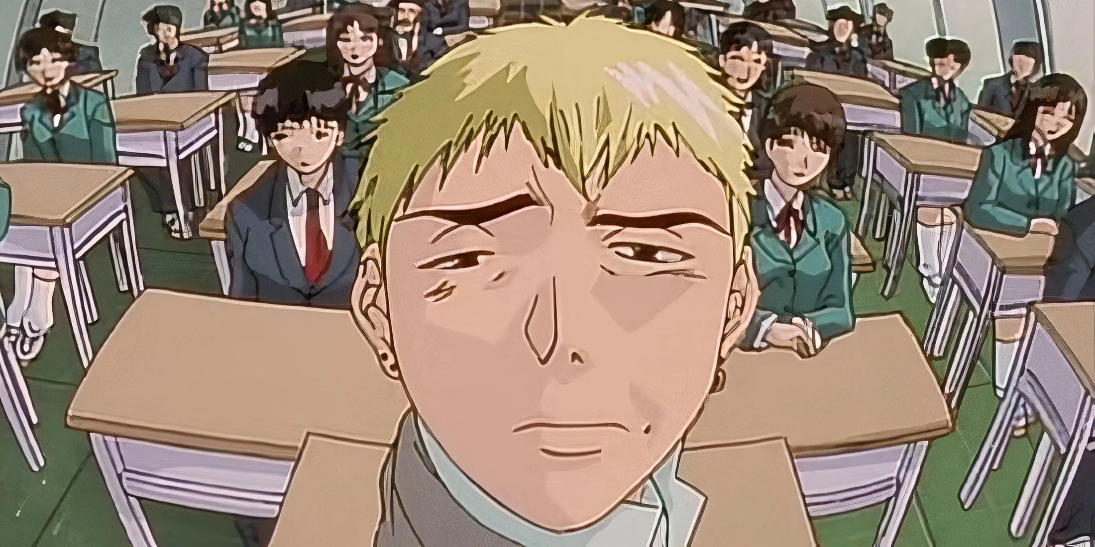 Eikichi Onizuka trong lớp học, thể hiện phong cách hài hước đặc trưng của Great Teacher Onizuka.