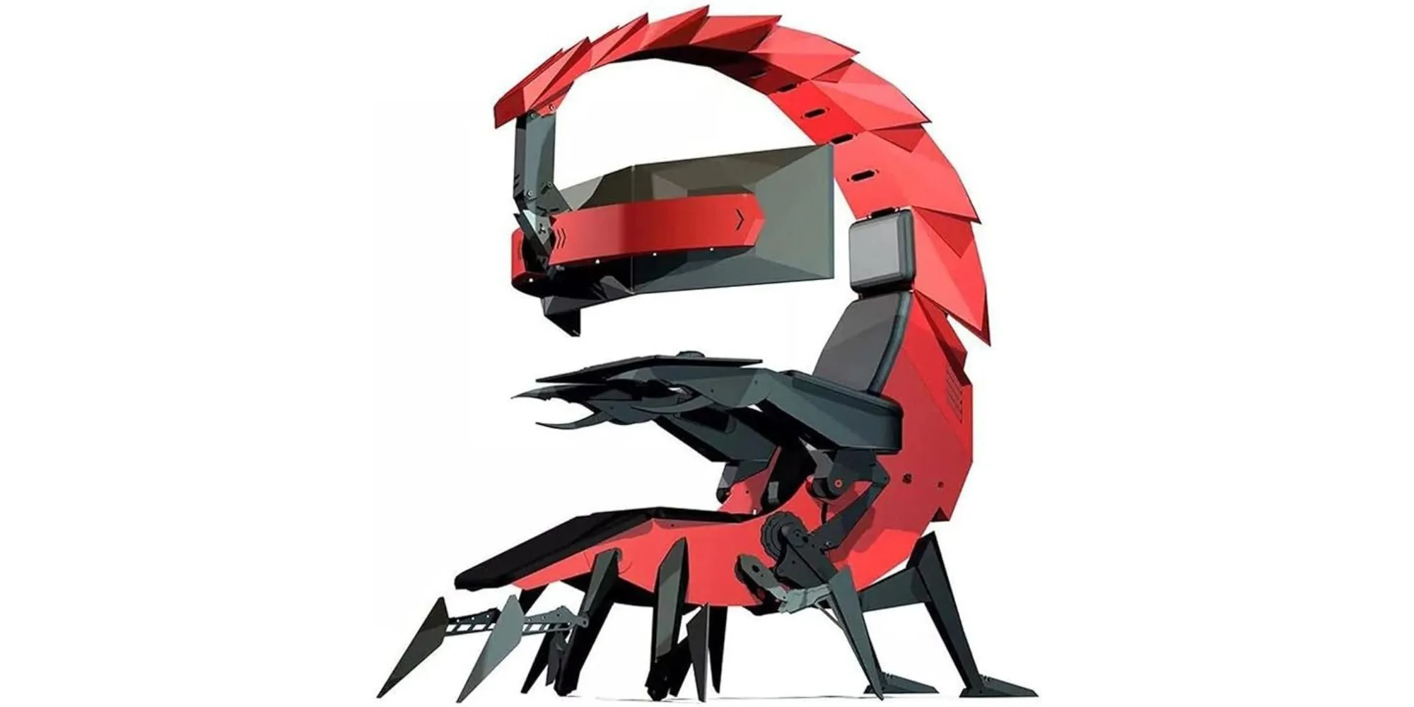 Ghế gaming Scorpion màu đỏ với thiết kế buồng lái độc đáo, mang lại sự thoải mái và hỗ trợ tư thế tối ưu cho game thủ.
