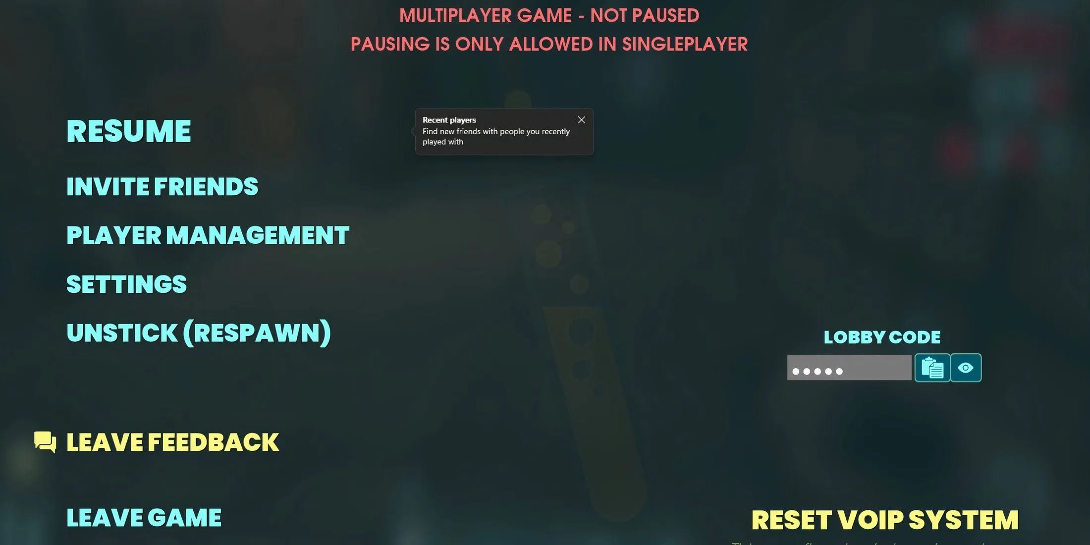 Giao diện nhập mã phòng chờ (Lobby Code) trong Abiotic Factor để tham gia máy chủ crossplay.