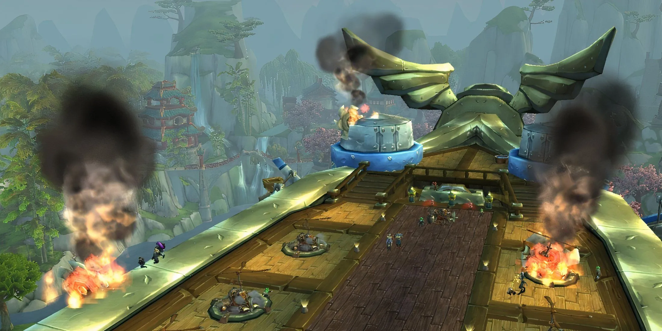 Góc nhìn từ chiến hạm &quot;Thiên Hỏa&quot; khi Alliance tấn công quân Horde từ trên không trong WoW Mists of Pandaria