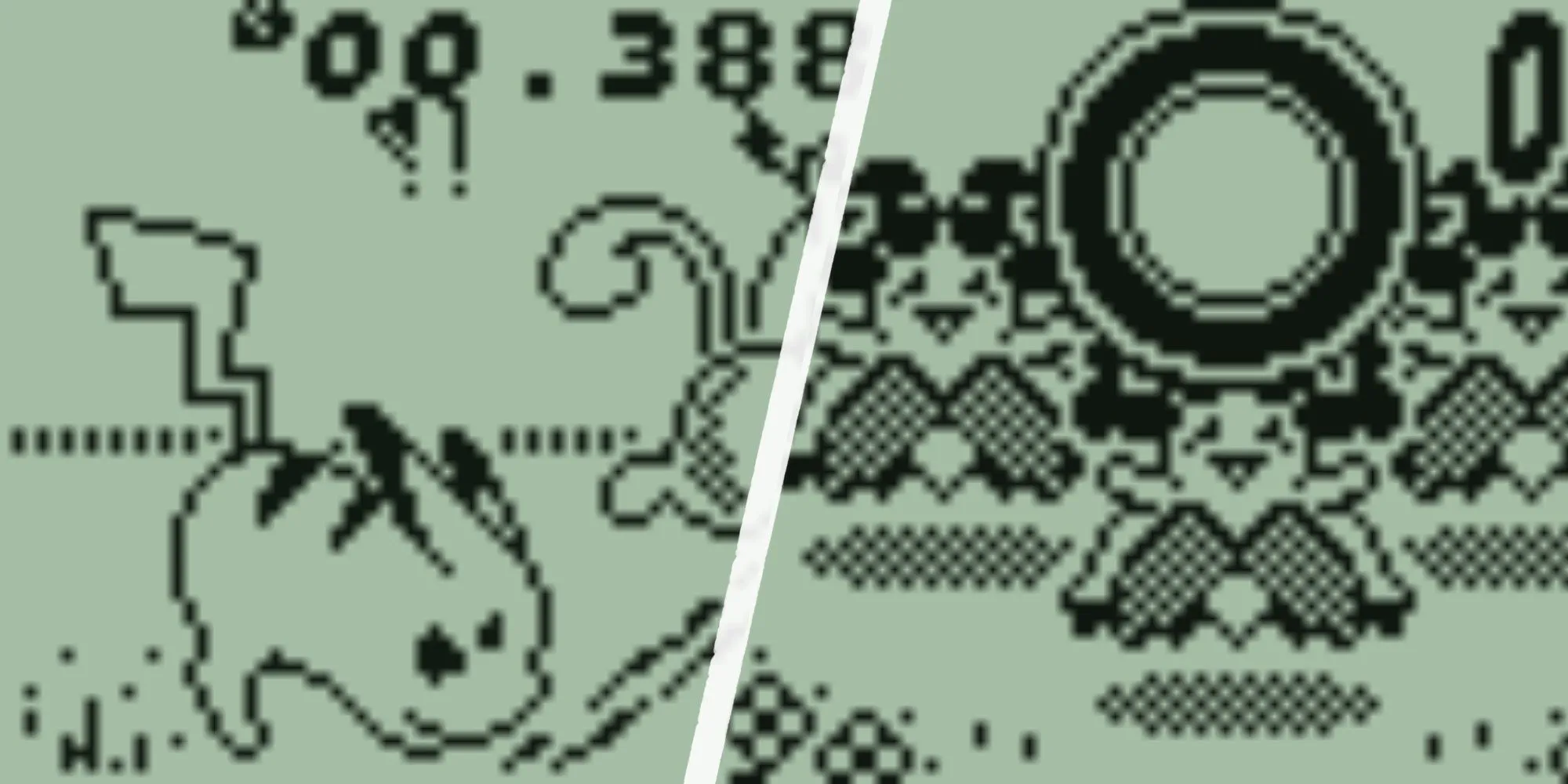 Hai minigame được chơi trên máy Pokémon Mini của Nintendo, minh họa lối chơi đơn giản của game.