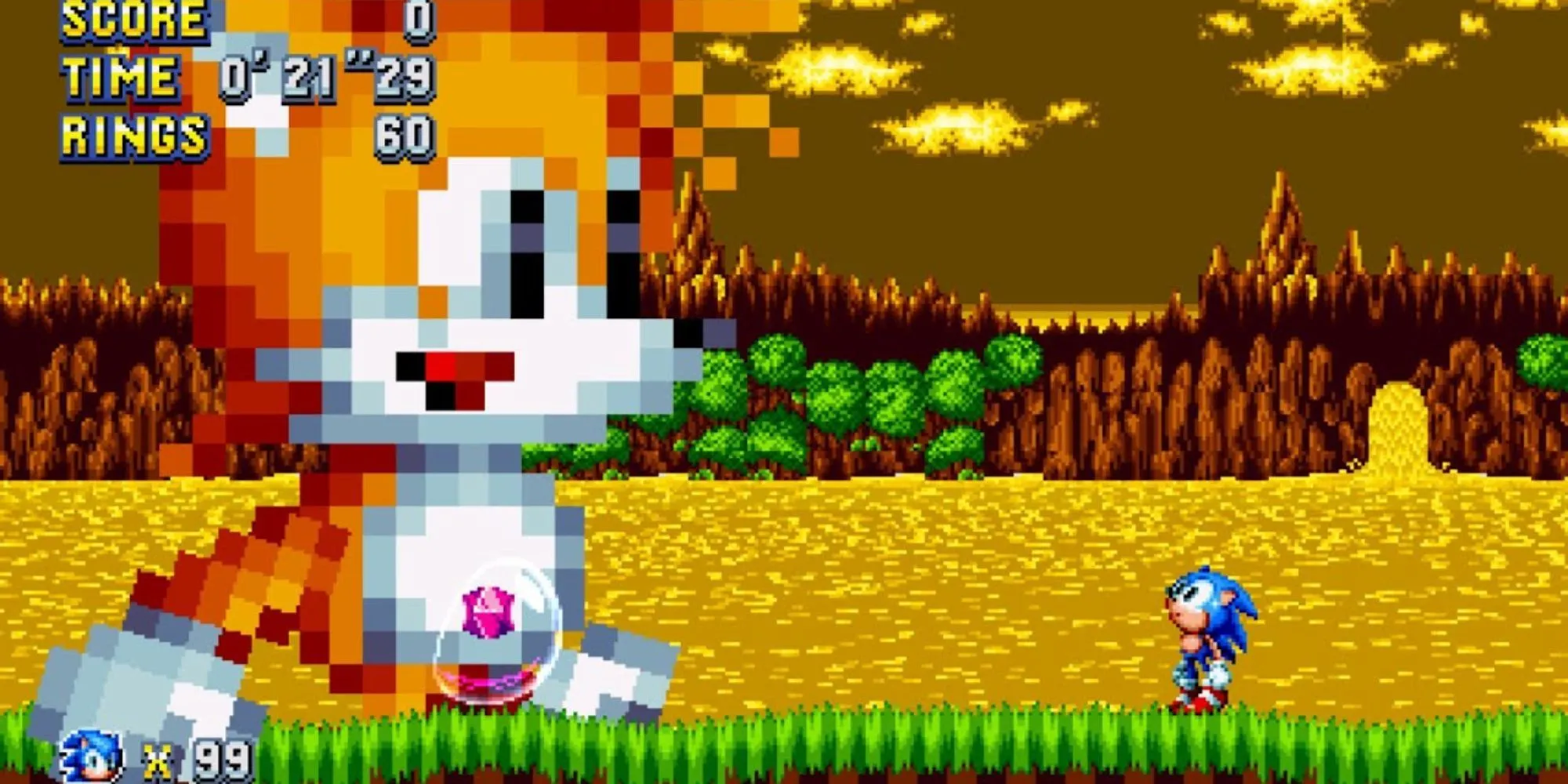 Hình ảnh cáo Tails trong series game Sonic