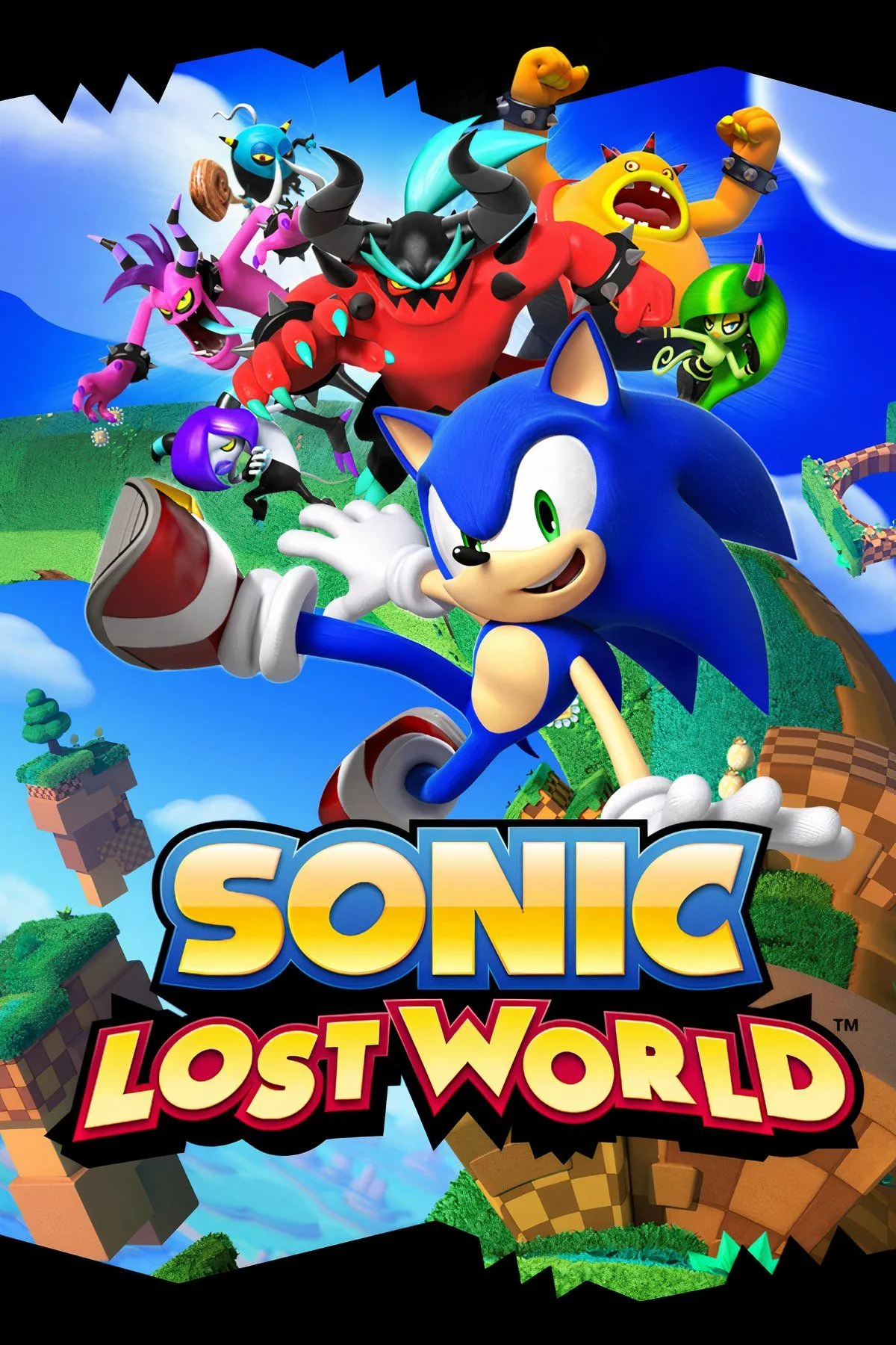 Hình ảnh quảng bá Sonic Lost World, nổi bật với sự xuất hiện của Sonic và nhóm Deadly Six, phản ánh dàn nhân vật phản diện độc đáo
