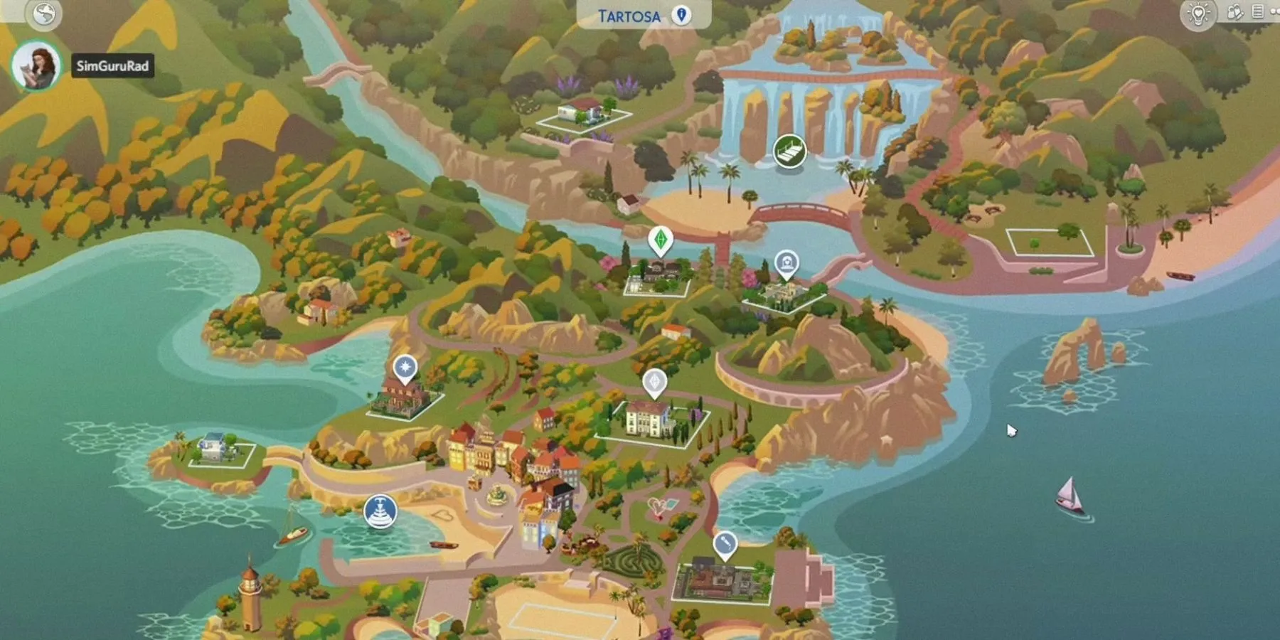 Khung cảnh bãi biển và kiến trúc Địa Trung Hải tại Tartosa The Sims 4