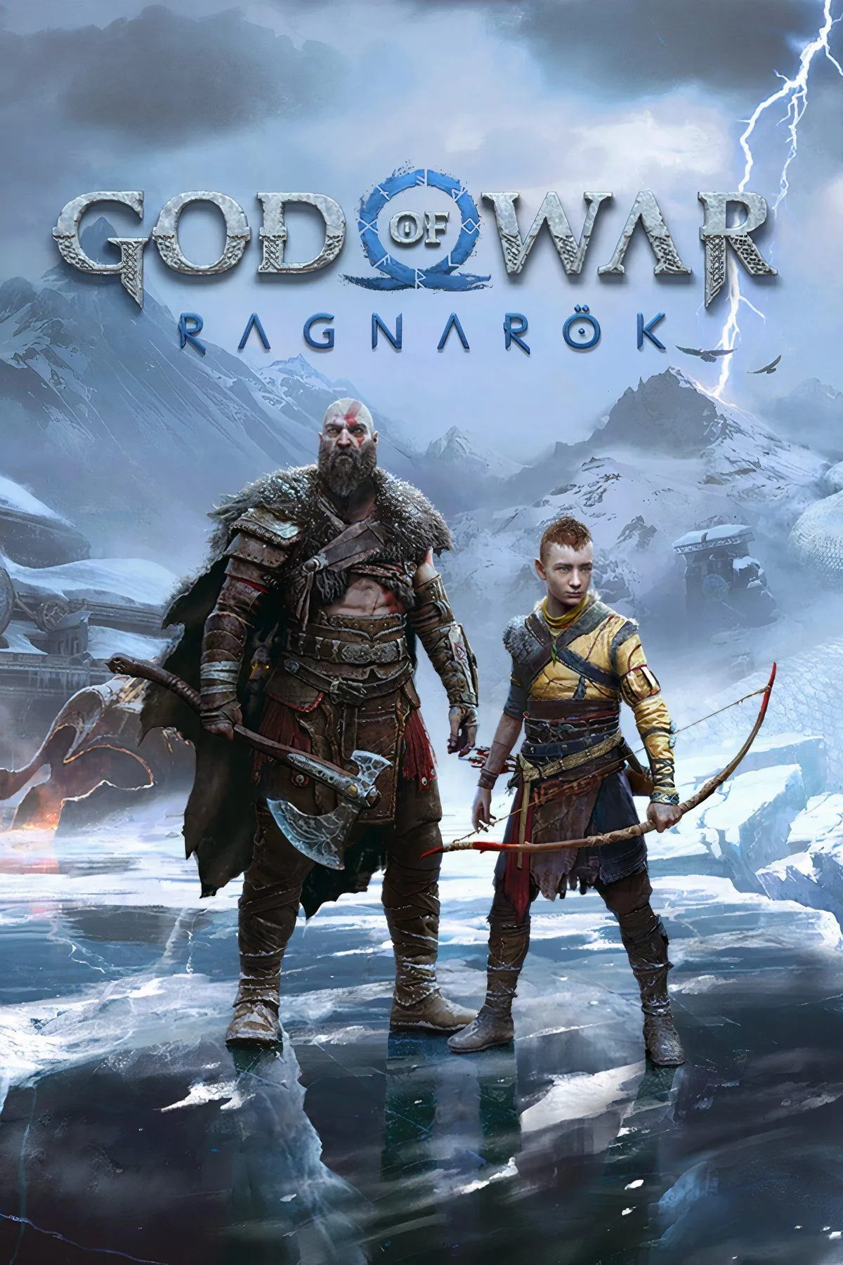 Kratos và Atreus trên hành trình trong God of War Ragnarok, thể hiện chi tiết đồ họa và bối cảnh thần thoại Bắc Âu