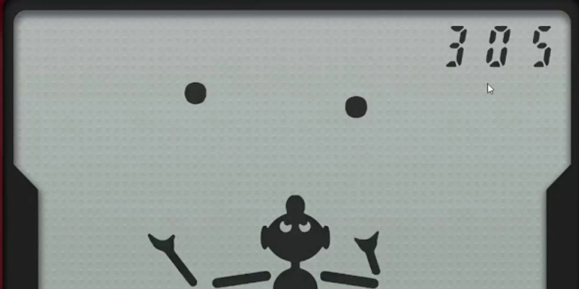 Màn hình trò chơi Ball trên Game &amp; Watch Silver, tựa game video đầu tiên của Nintendo.