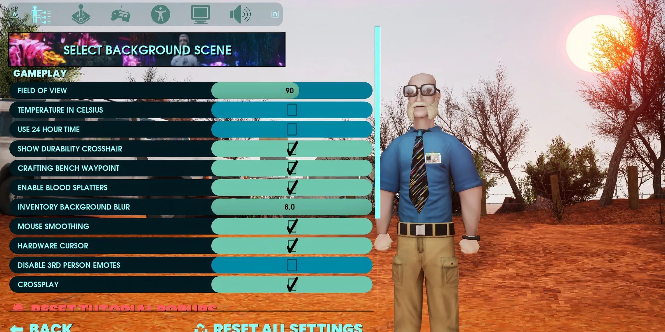Menu Cài đặt trong Abiotic Factor, hiển thị tùy chọn bật Crossplay để kích hoạt chơi đa nền tảng.