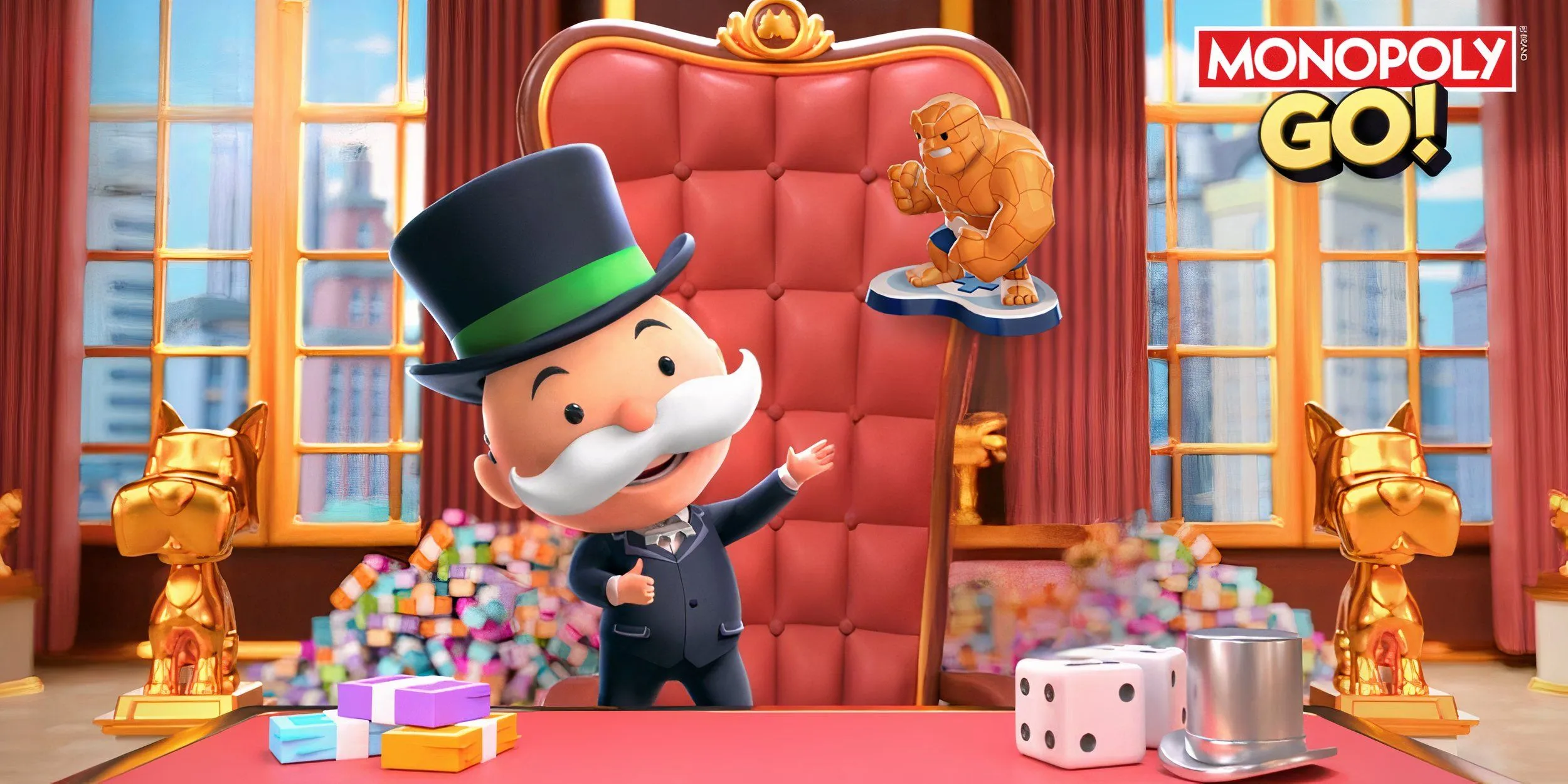 Monopoly GO: Hình ảnh minh họa vật phẩm The Thing Token trong Monopoly GO, một phần thưởng từ hệ thống Sunshine Express