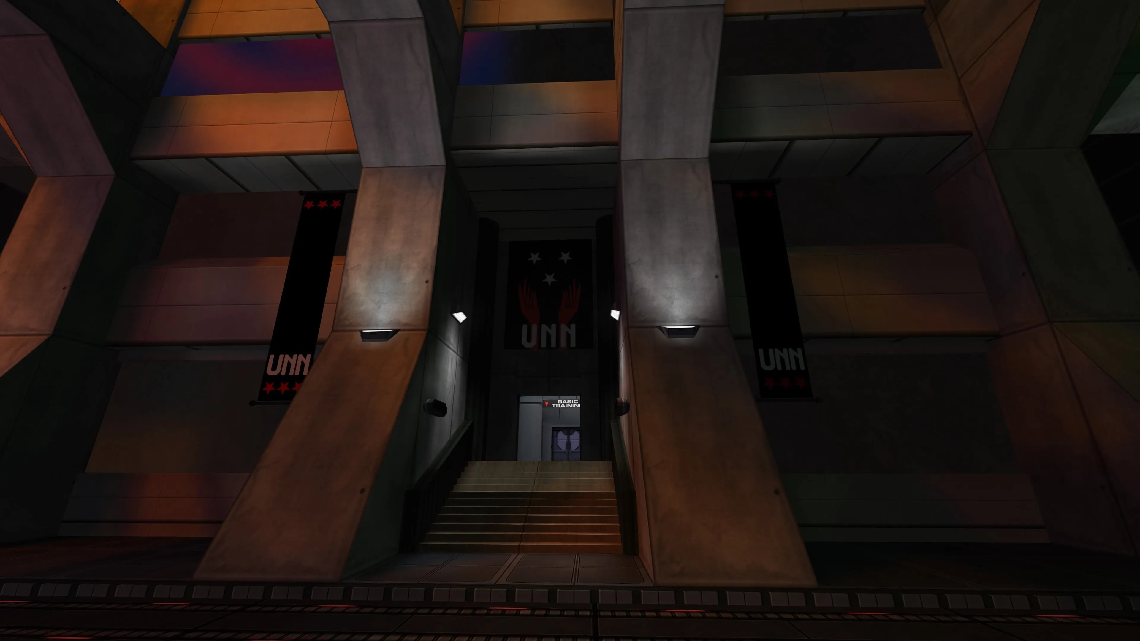 Một hành lang hoặc khu vực bên trong tàu vũ trụ trong System Shock 2 Remaster.