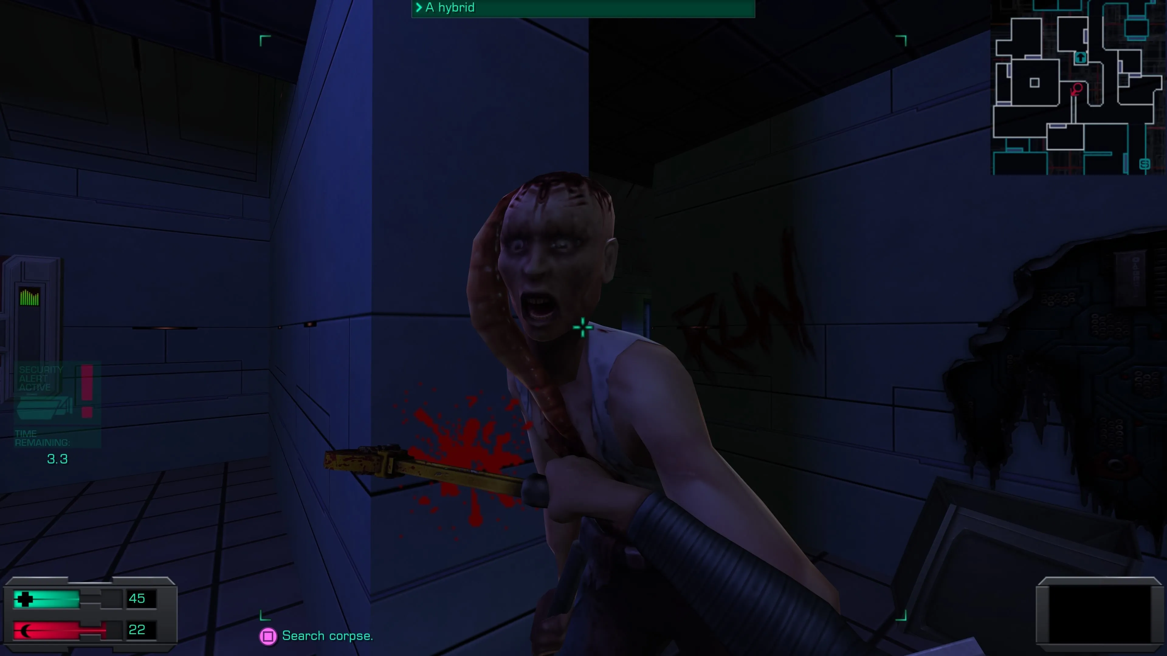 Một kẻ thù dạng Hybrid trong System Shock 2 Remaster.
