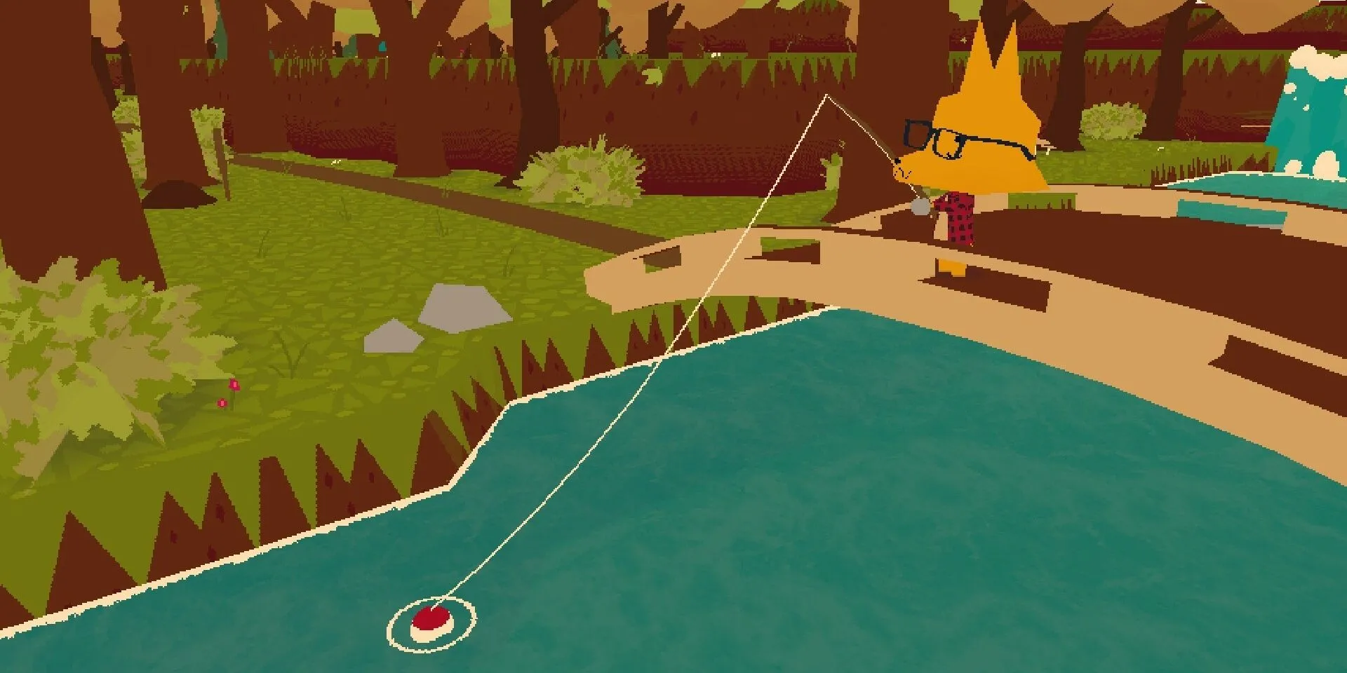 Người chơi đang câu cá trên cầu trong game Webfishing, minh họa cách tối ưu hóa việc câu cá