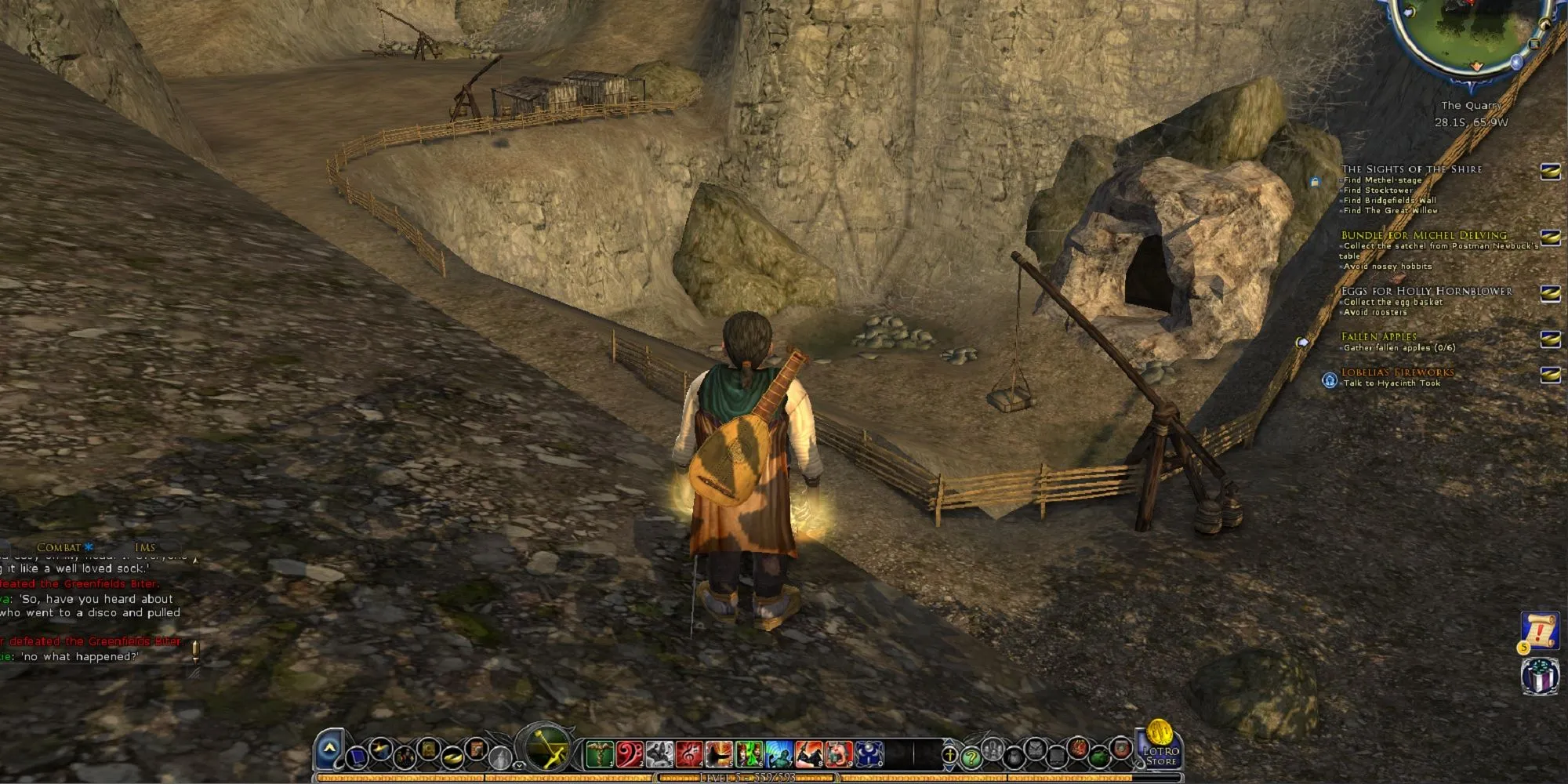 Người chơi (Hobbit?) đối mặt với khung cảnh u ám trong LOTR Online