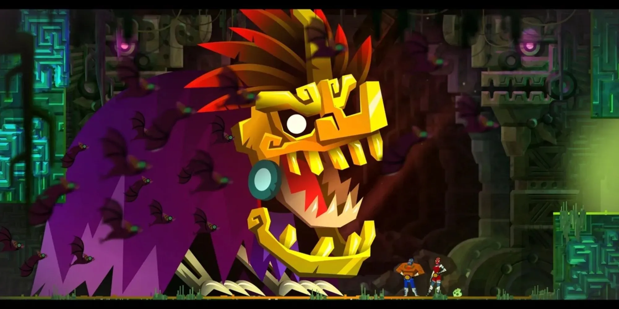 Nhân vật chính Juan Aguacate trong game Guacamelee 2 thực hiện đòn tấn công trên không