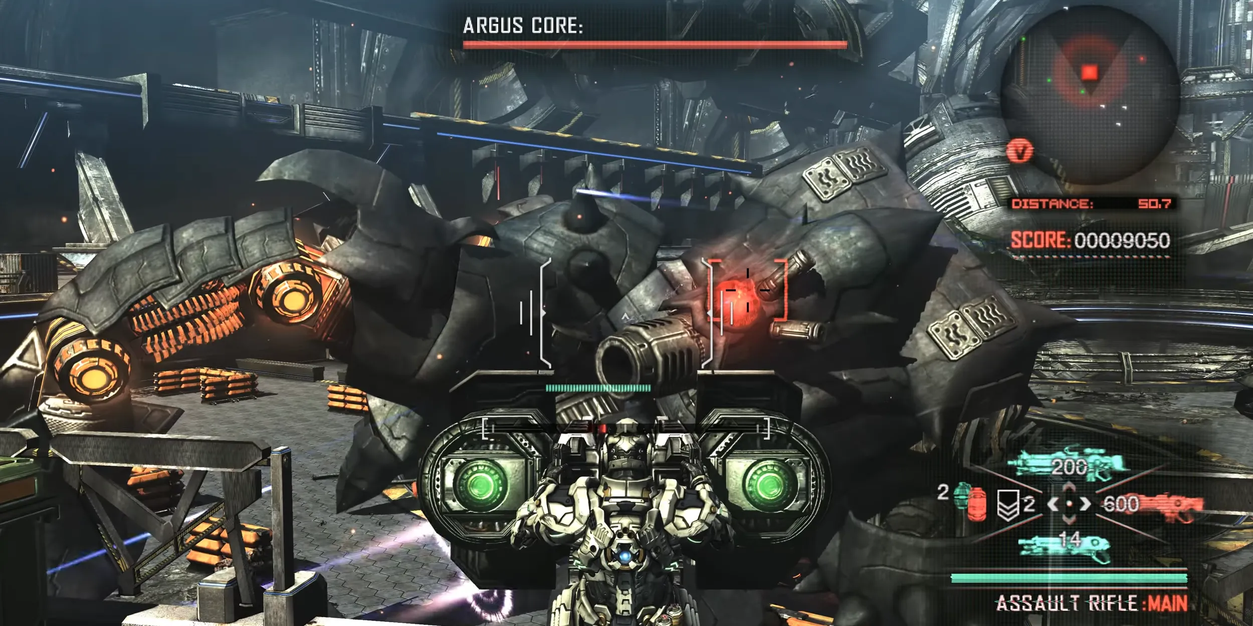 Robot khổng lồ Argus, trùm đầu tiên trong game bắn súng góc nhìn thứ ba Vanquish