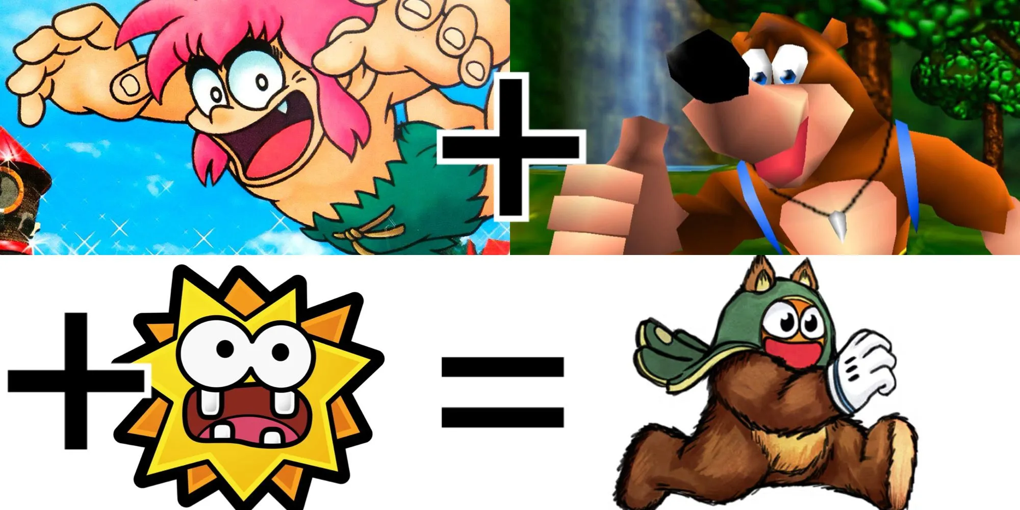Ruffy trông giống sự kết hợp của Tomba, Banjo và Fuzzy