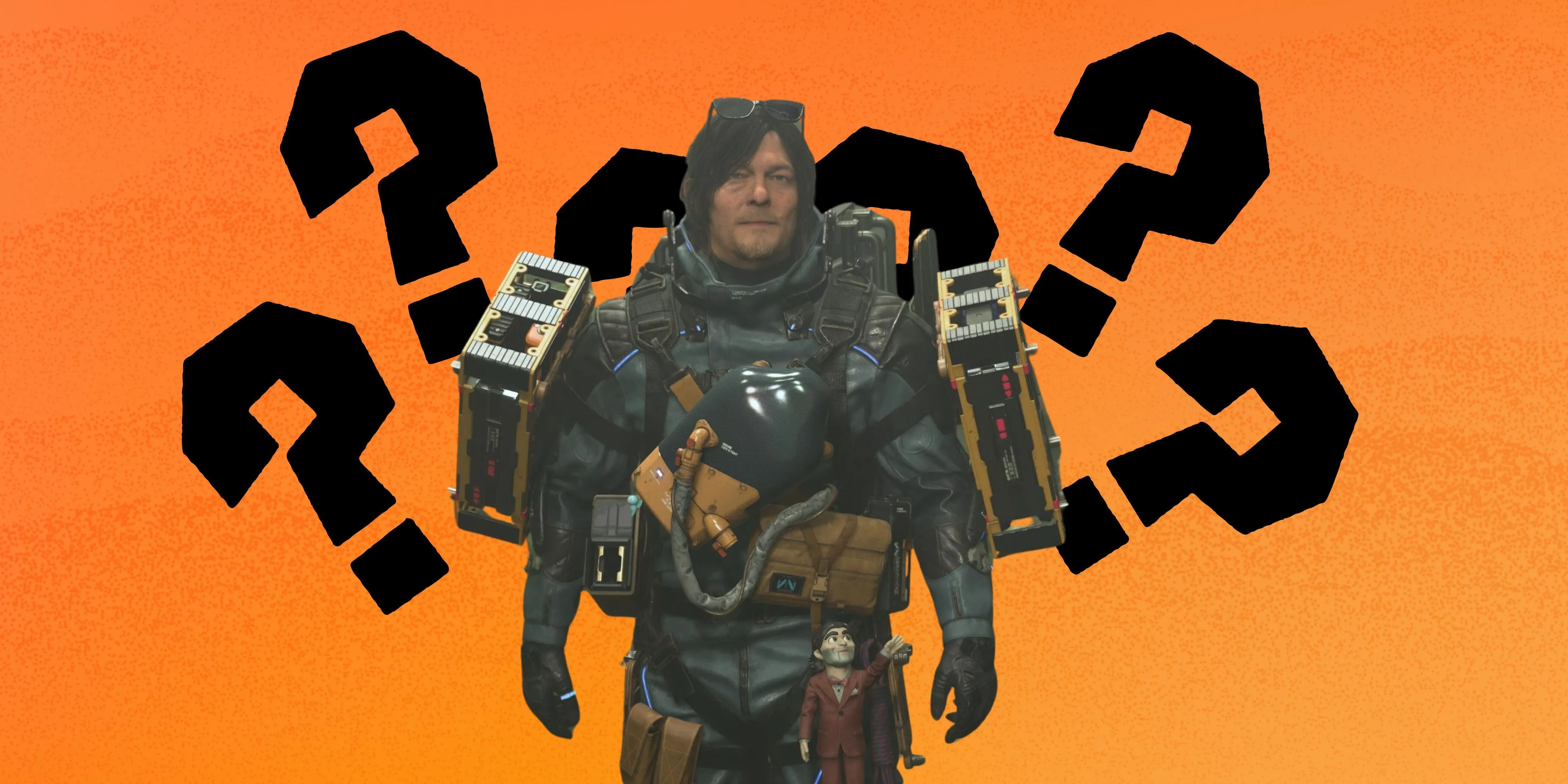 Sam Porter Bridges trong Death Stranding 2 với nhiều dấu hỏi xung quanh, biểu thị sự băn khoăn về cách chơi