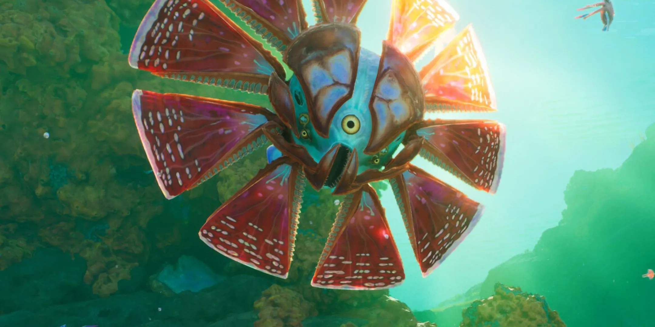 Sinh vật kỳ lạ nhìn người chơi trong Subnautica 2