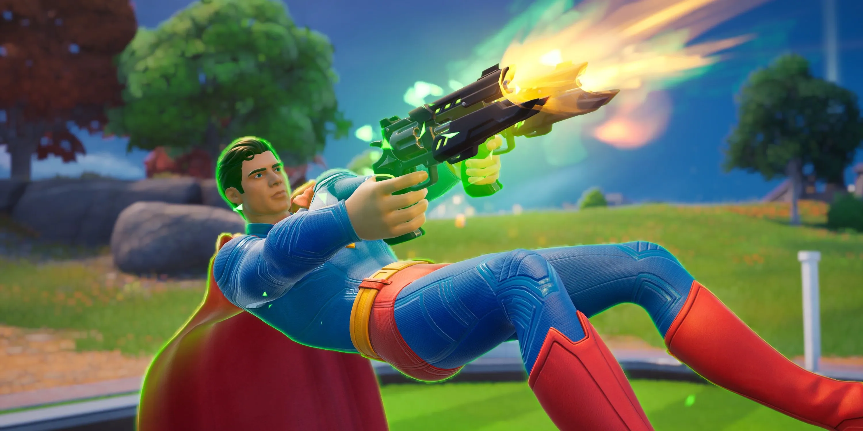 Superman sử dụng Supernova Gear Killswitch Revolvers trong Fortnite Chapter 6 Season 3