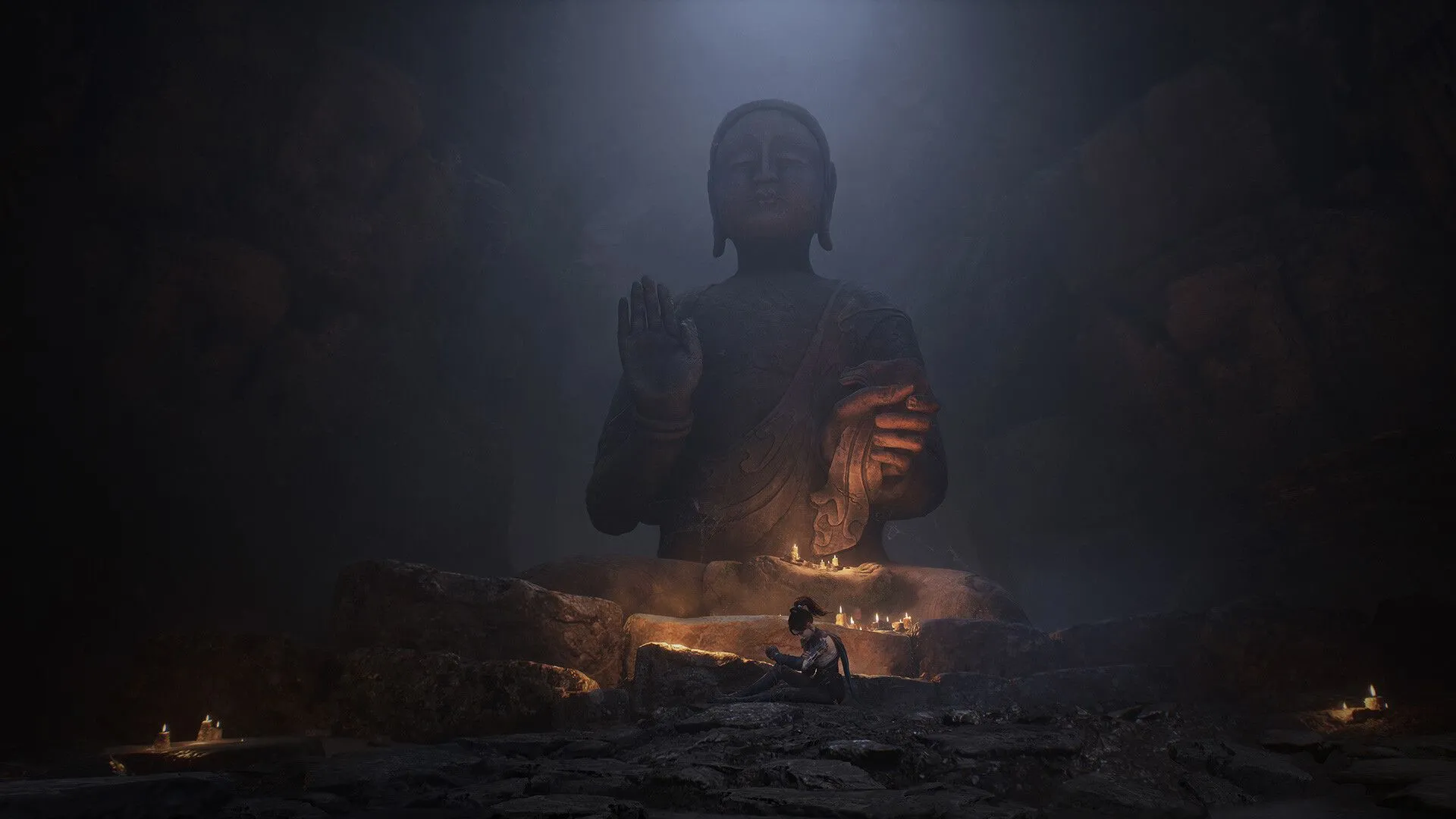 Thang gỗ dẫn lên con đường hẹp, một phần của lộ trình tìm kiếm Hộp Thuốc trong Wuchang Fallen Feathers