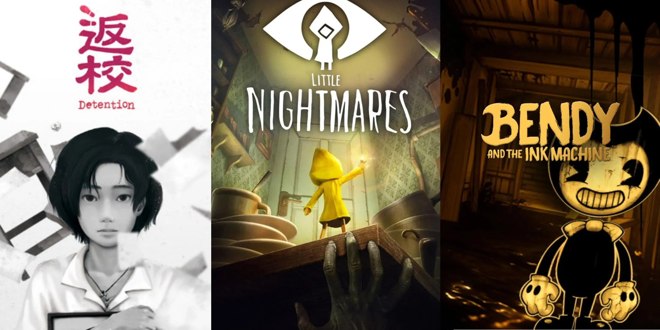 Tổng hợp các tựa game kinh dị có đồ họa độc đáo, bao gồm Detention, Little Nightmares và Bendy and the Ink Machine, minh họa sức mạnh của phong cách thị giác trong thể loại horror.