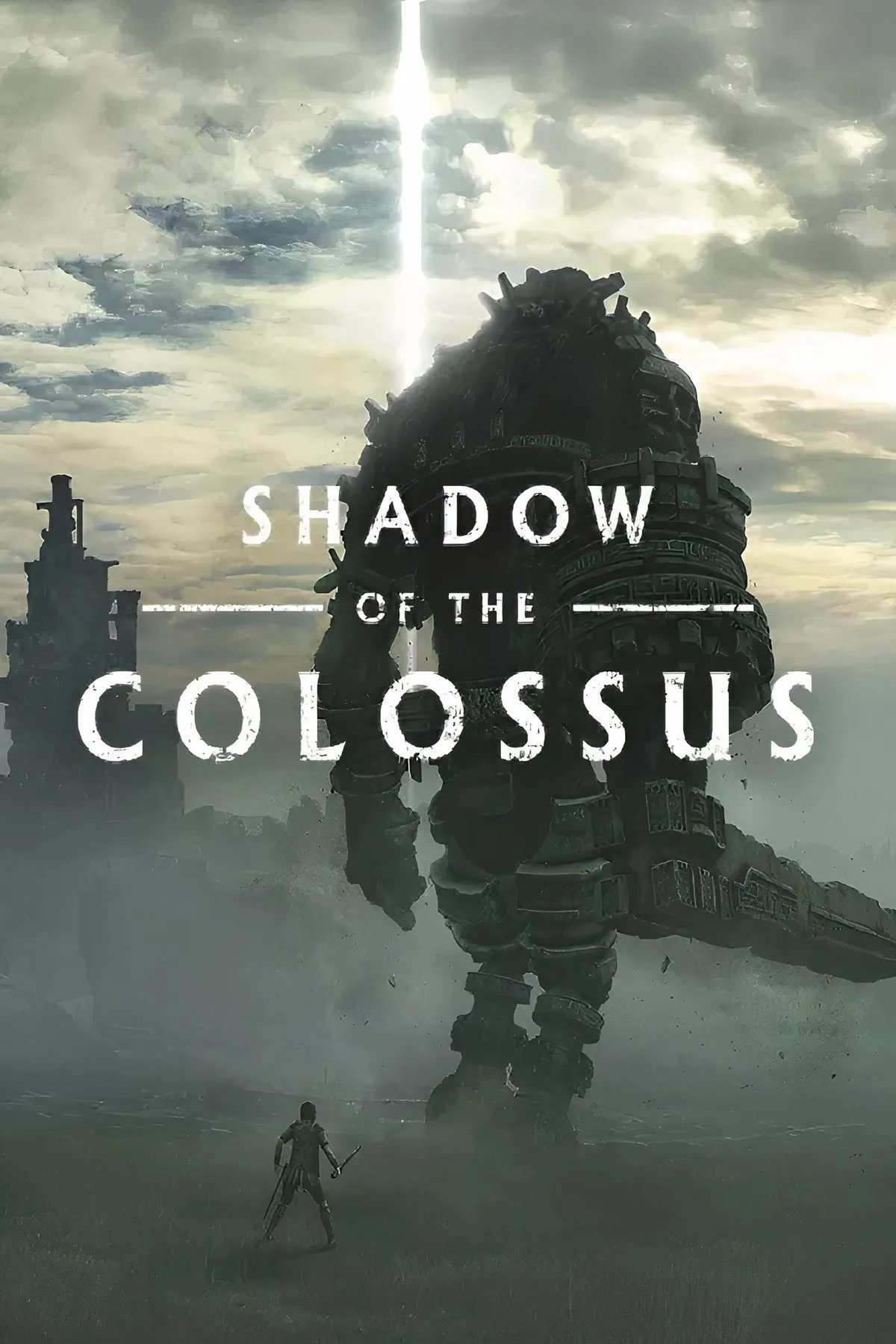 Wander đối mặt với Colossus trong Shadow of the Colossus, minh họa kỹ thuật dựng hình khổng lồ và tương tác vật lý phức tạp của engine